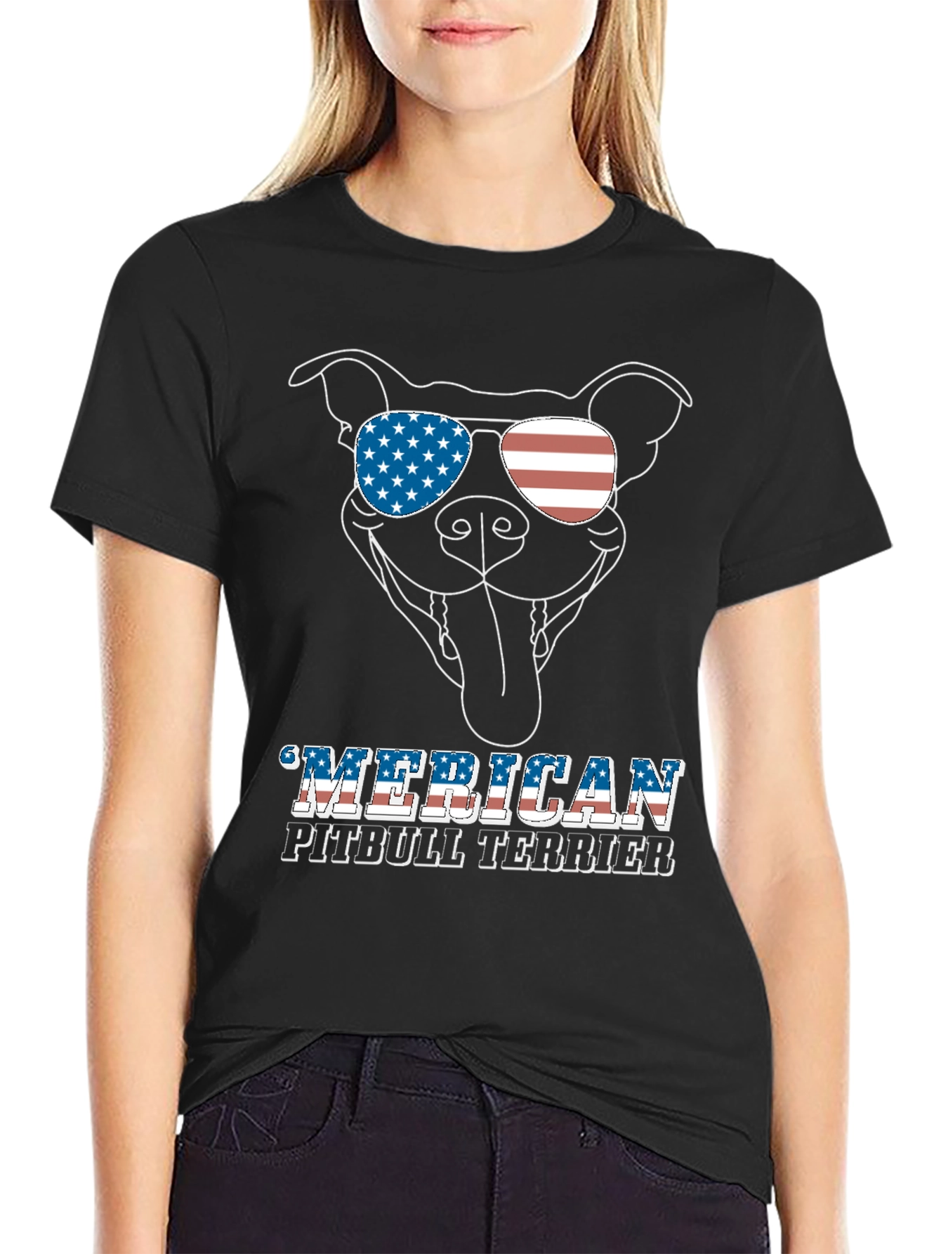 American Pitbull Terrier Patriotic T-Shirt