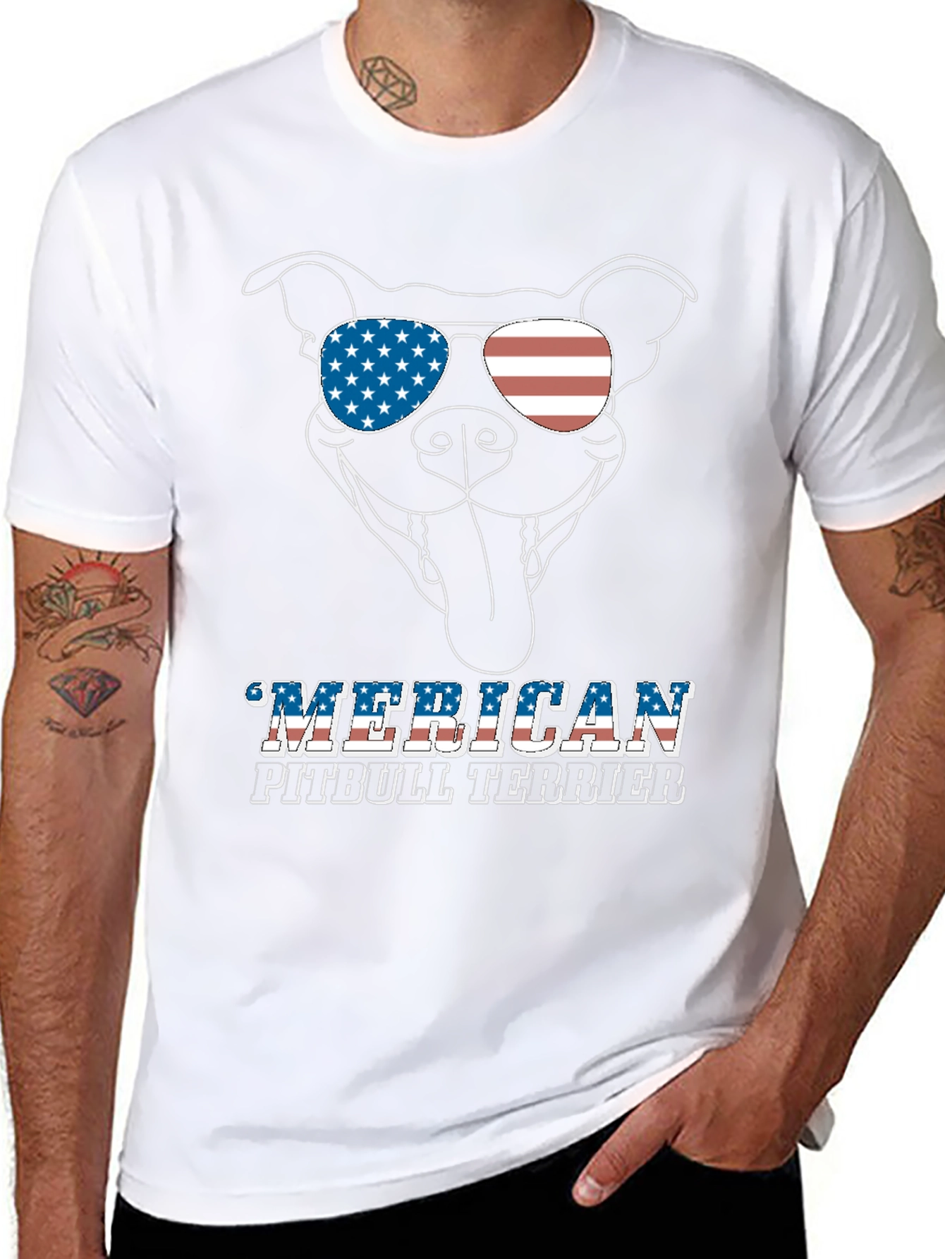 American Pitbull Terrier Patriotic T-Shirt