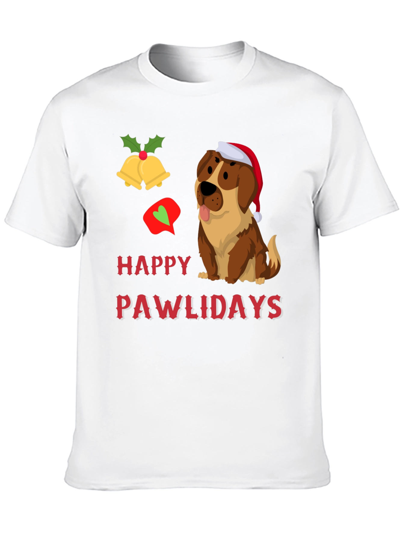 Happy Pawlidays Dog Graphic T-Shirt