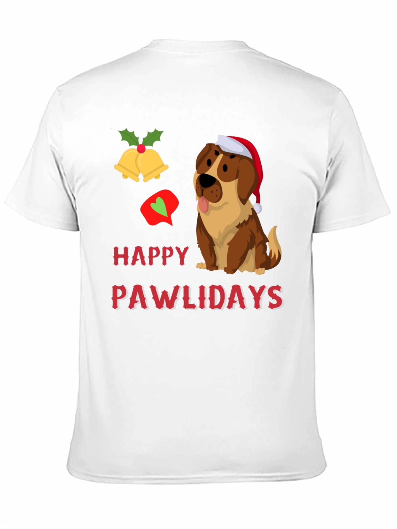 Happy Pawlidays Dog Graphic T-Shirt