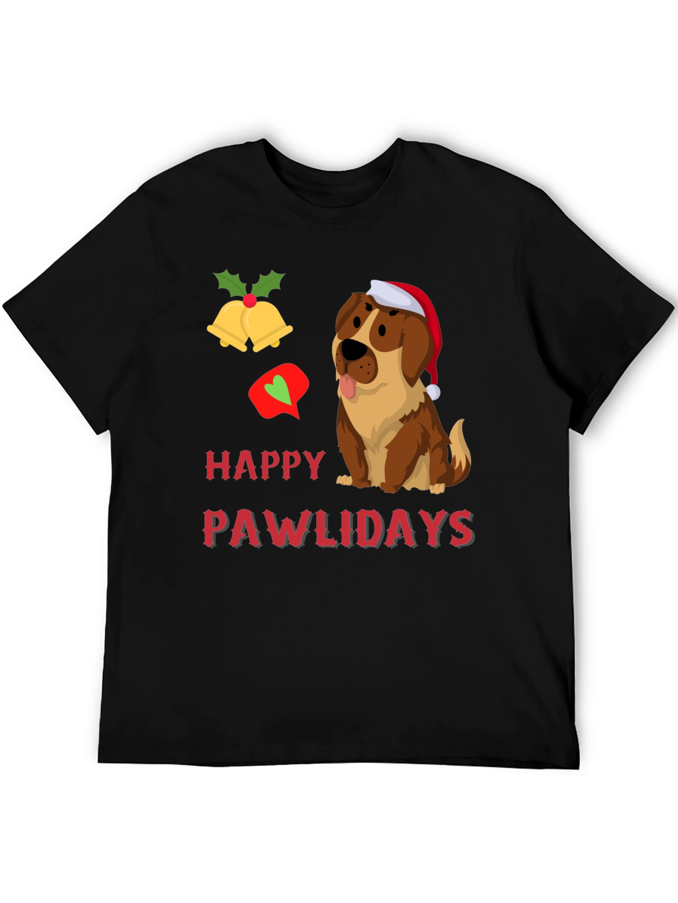 Happy Pawlidays Dog Graphic T-Shirt