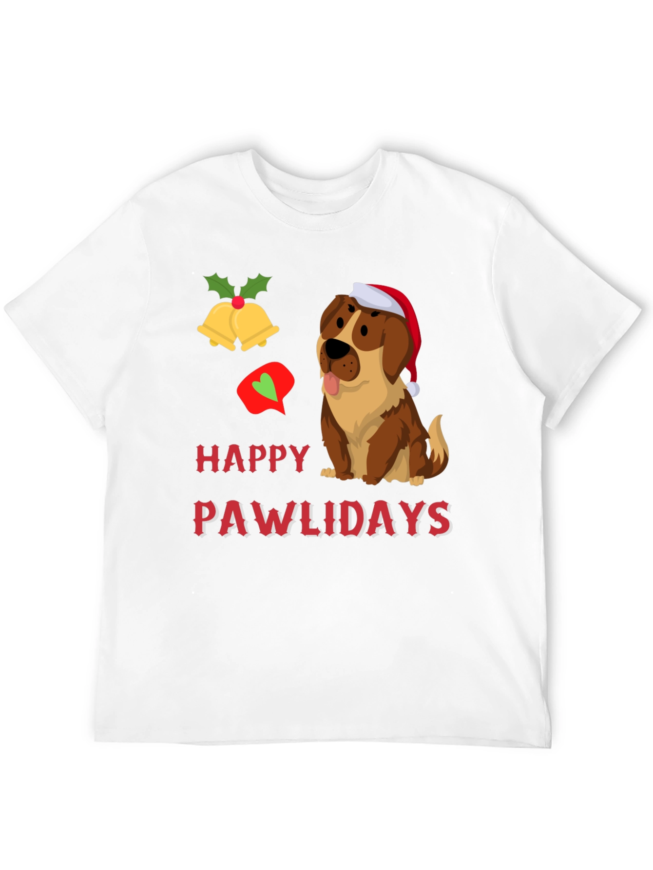 Happy Pawlidays Dog Graphic T-Shirt