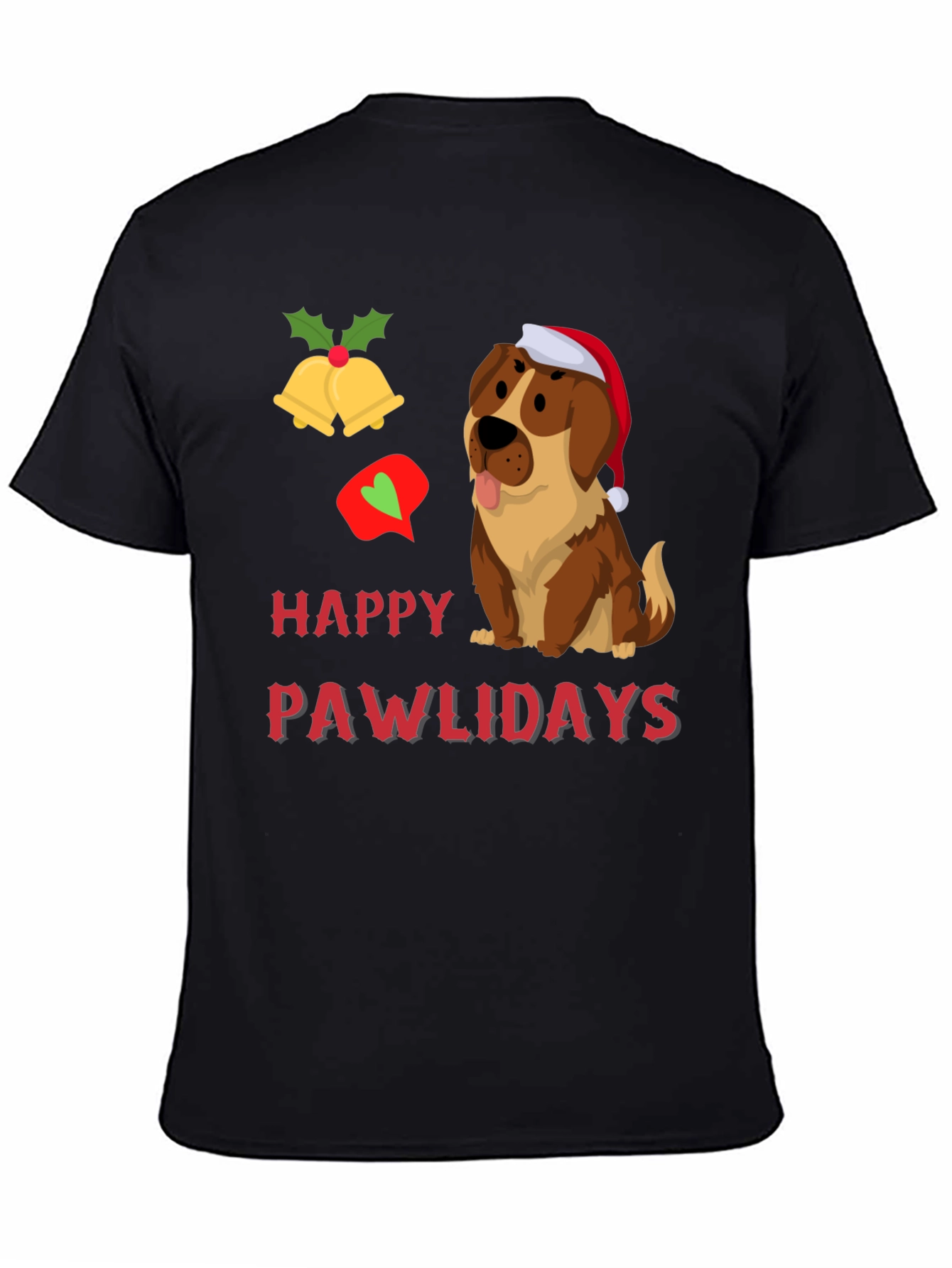 Happy Pawlidays Dog Graphic T-Shirt