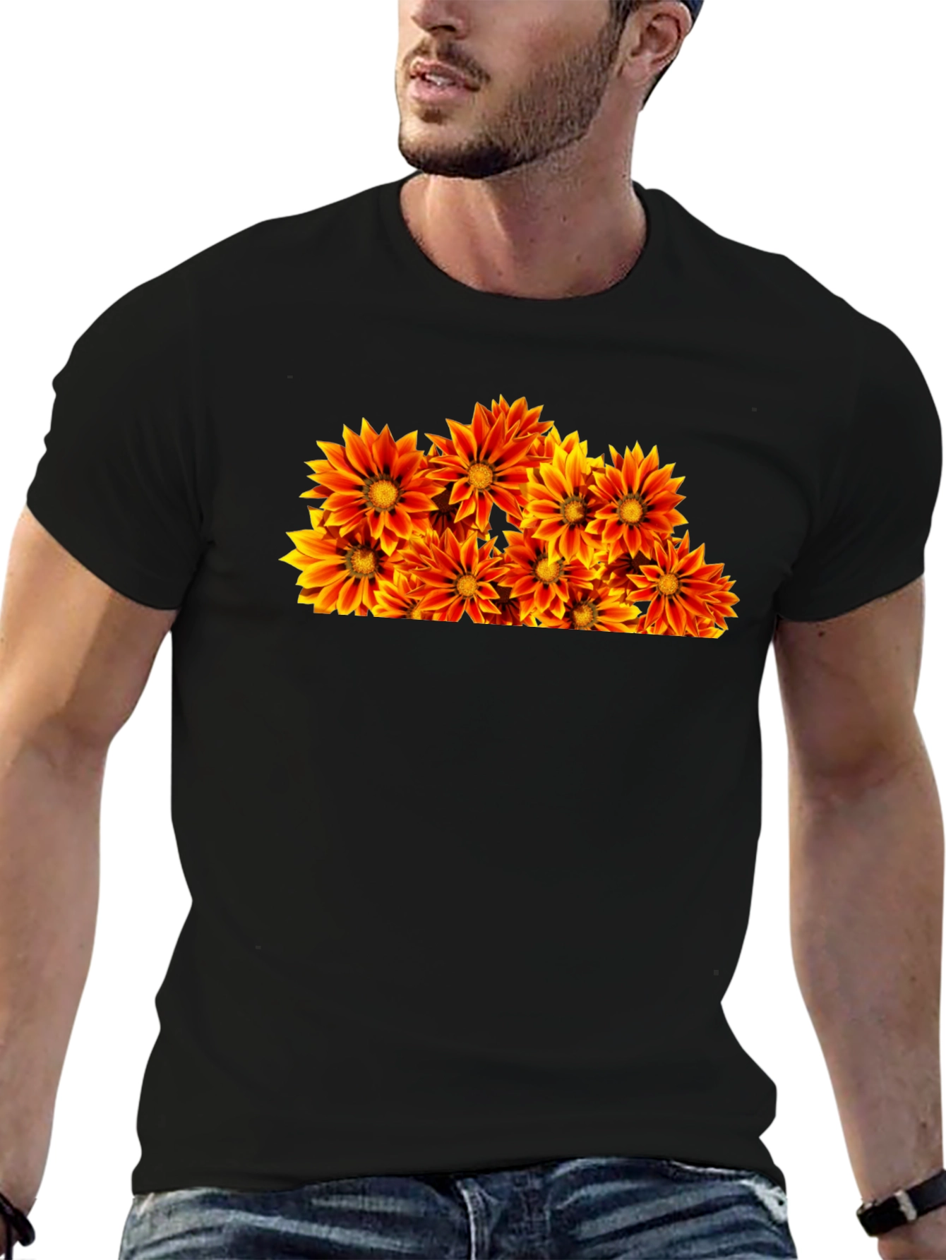 Floral Graphic Black T-Shirt