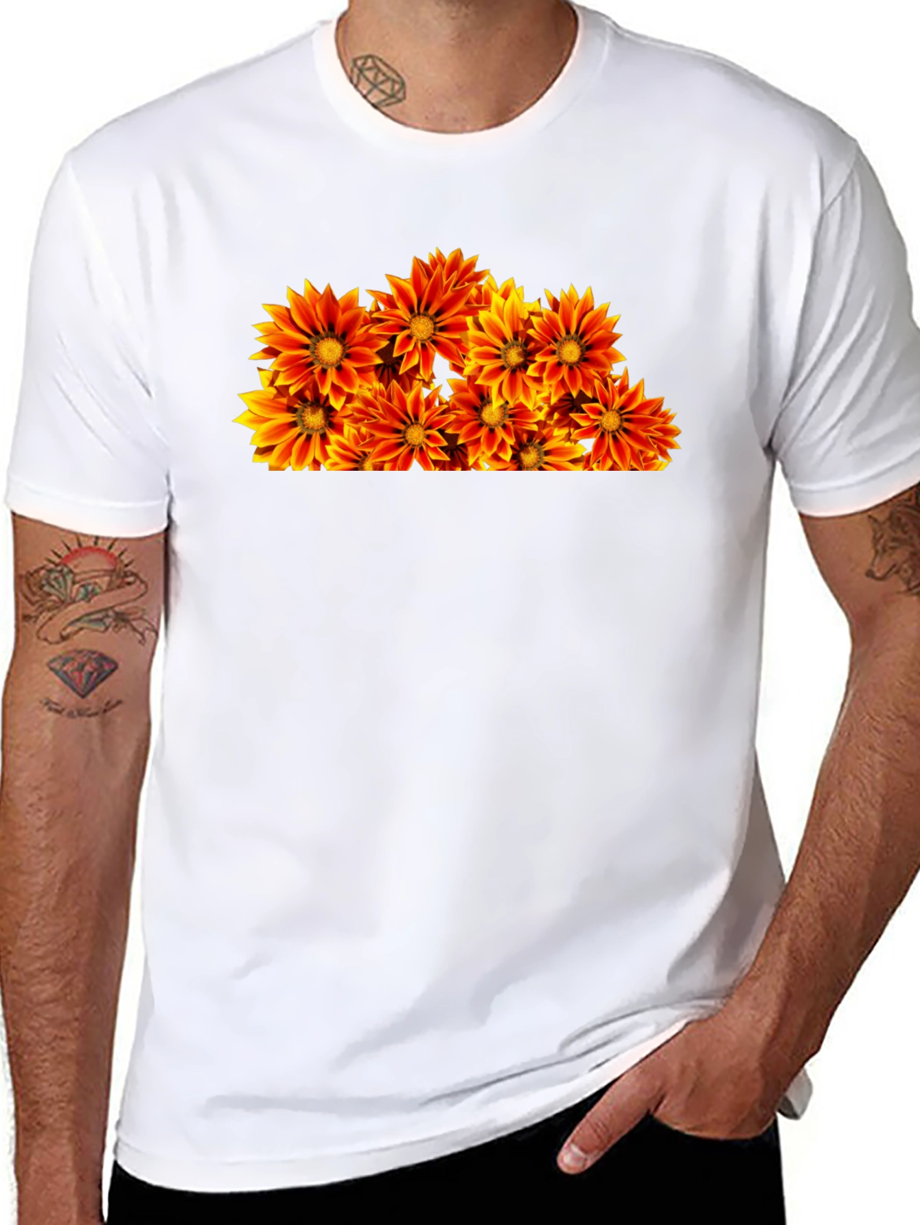 Floral Graphic Black T-Shirt