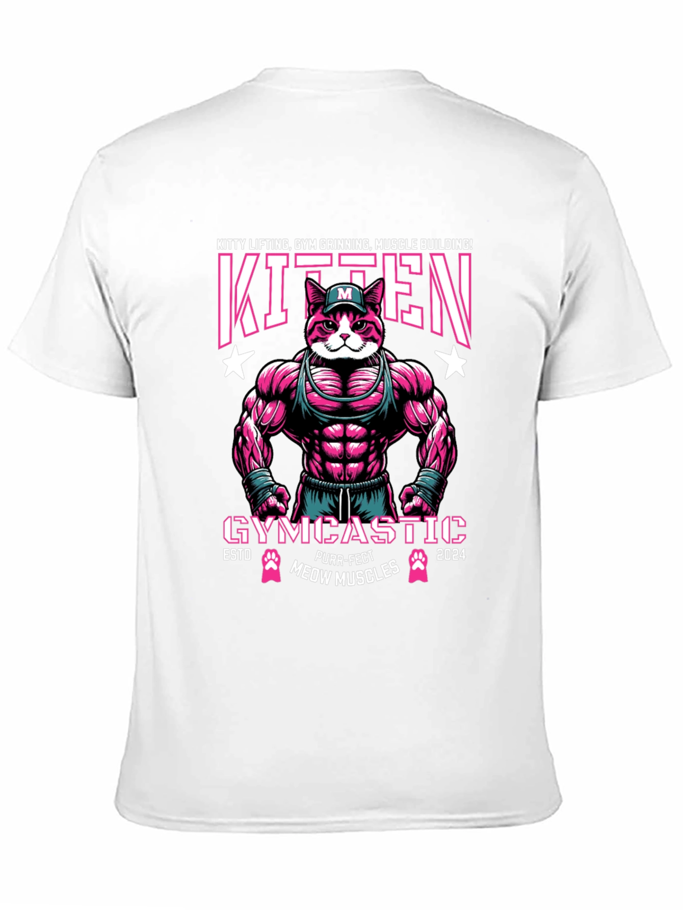 Kitten Gym Muscle Building Graphic T-Shirt