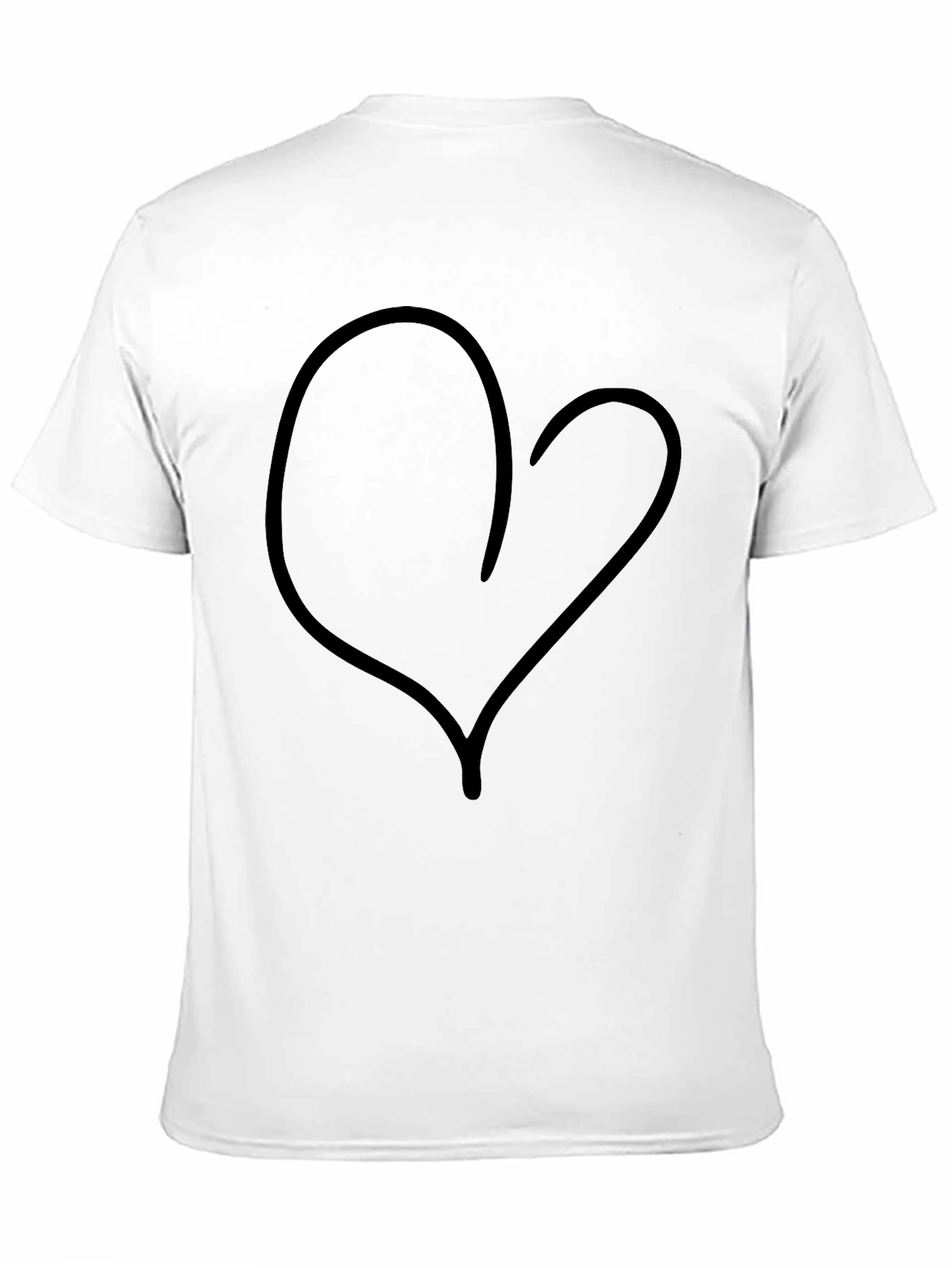 Simple Heart Outline Black T-Shirt