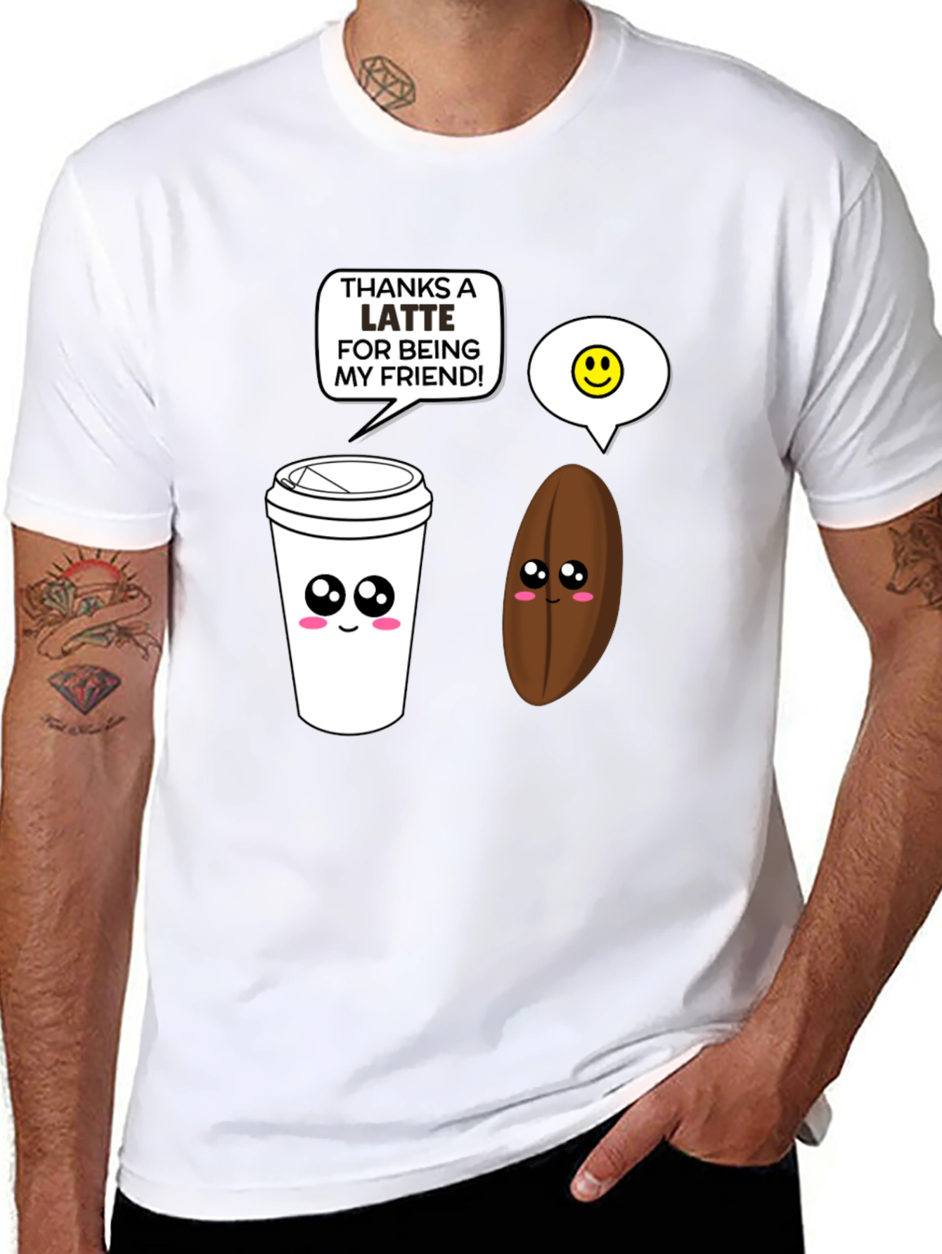 Thanks a Latte T-Shirt: Cute Coffee Lover Tee