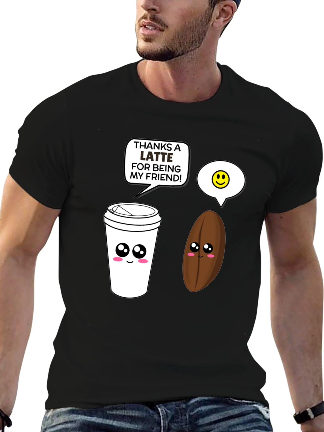 Thanks a Latte T-Shirt: Cute Coffee Lover Tee