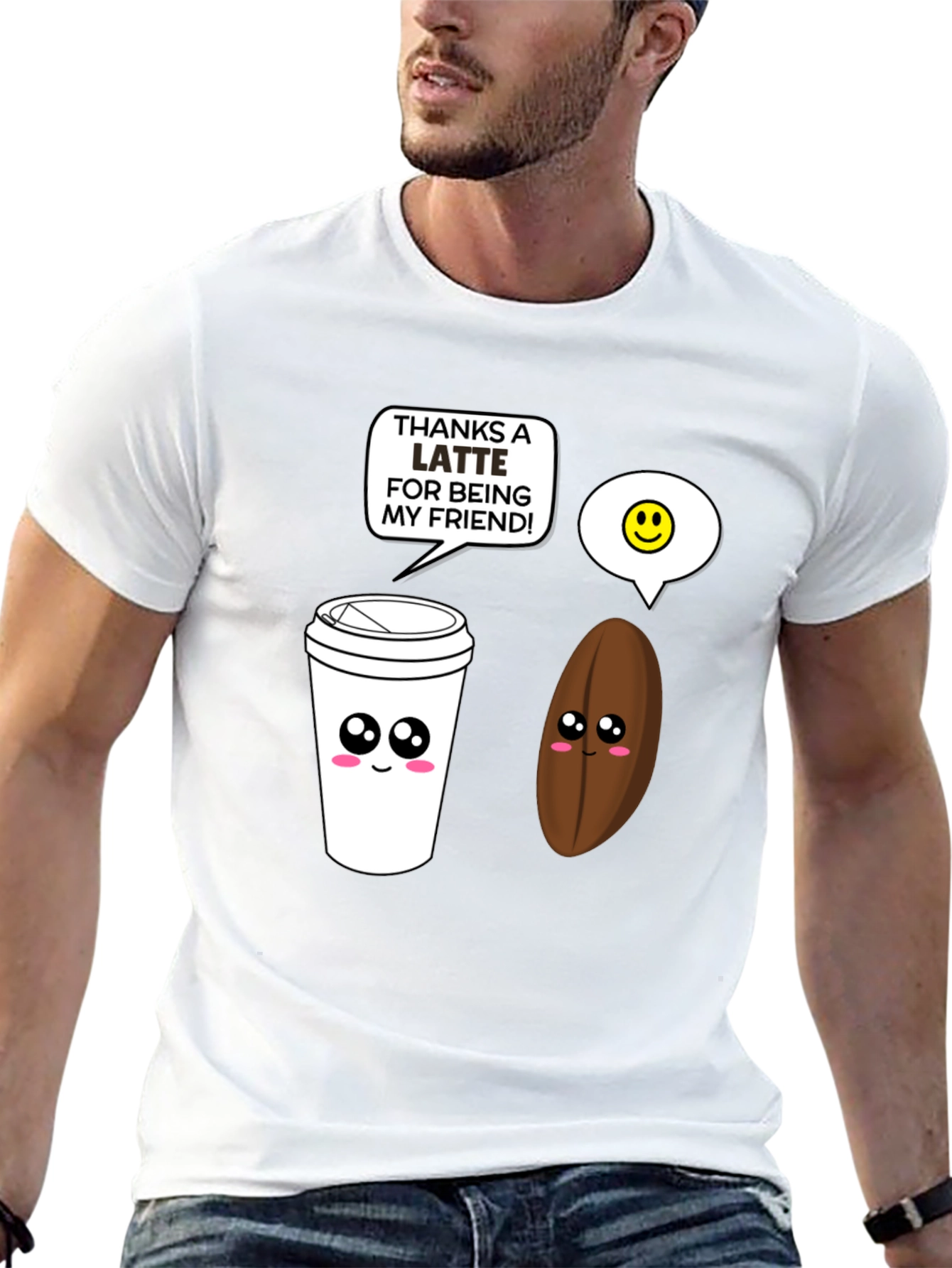 Thanks a Latte T-Shirt: Cute Coffee Lover Tee