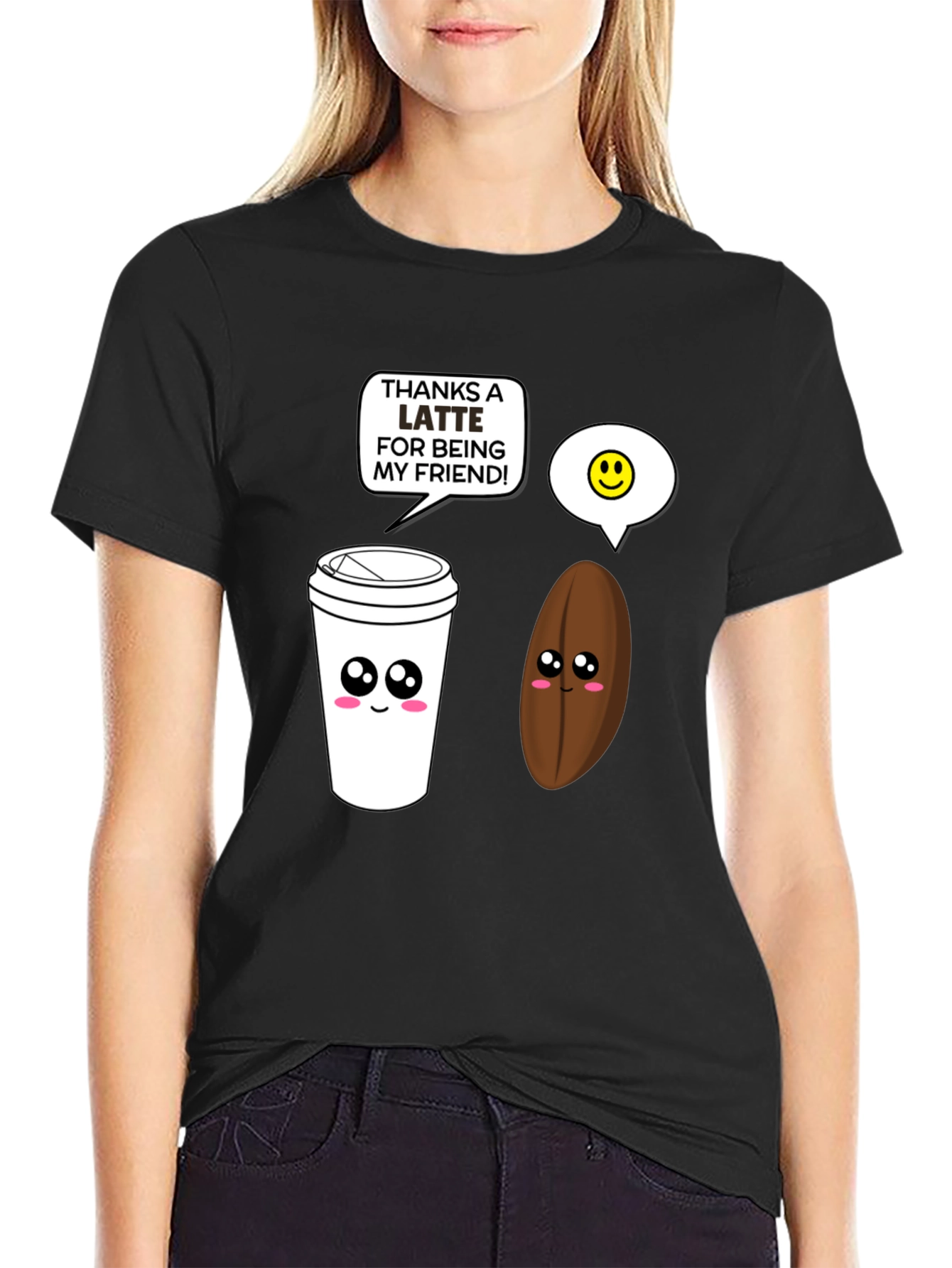 Thanks a Latte T-Shirt: Cute Coffee Lover Tee