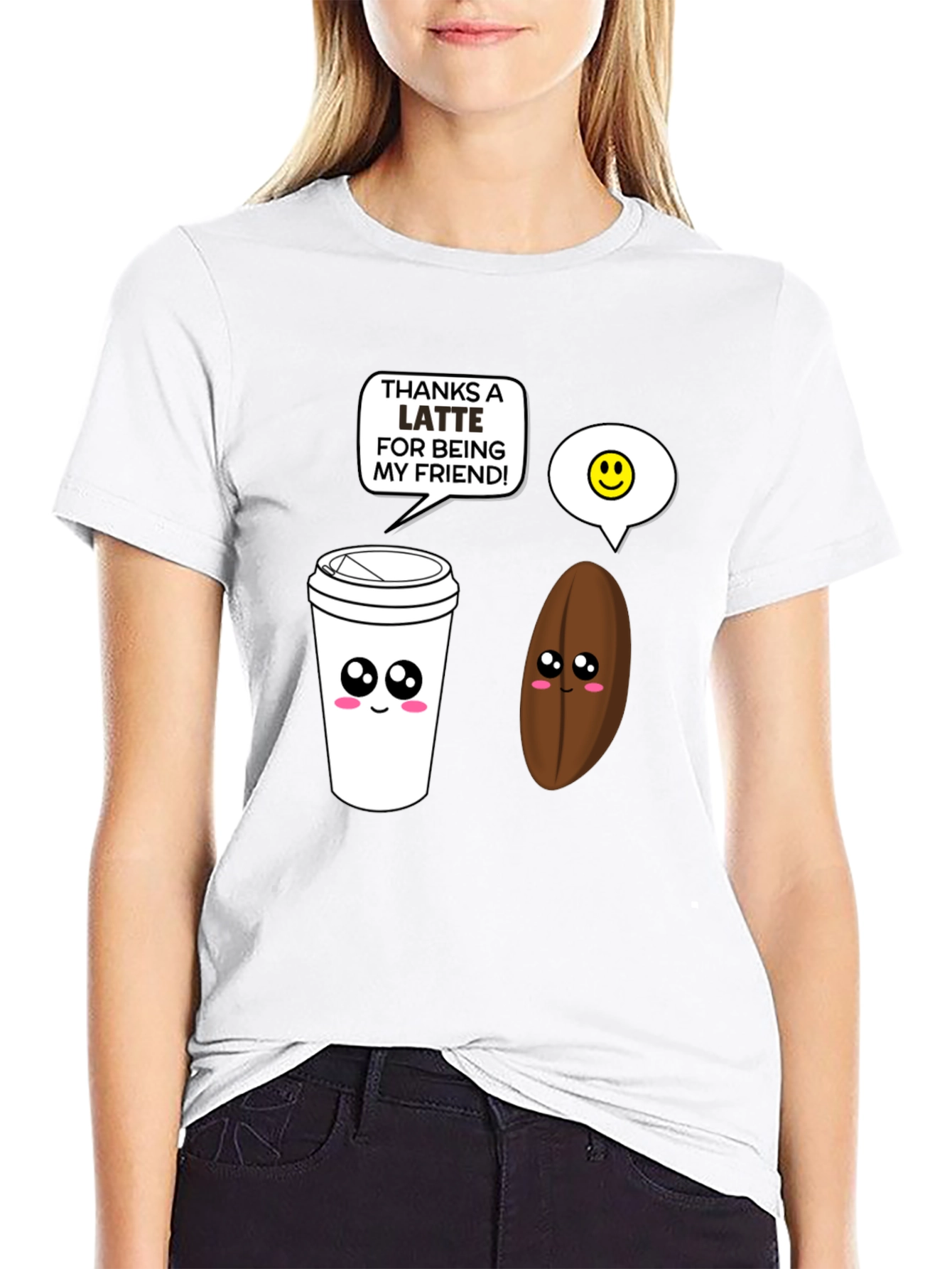 Thanks a Latte T-Shirt: Cute Coffee Lover Tee