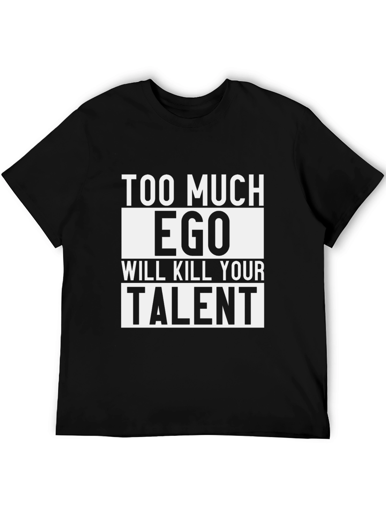 Too Much Ego Black Graphic T-Shirt