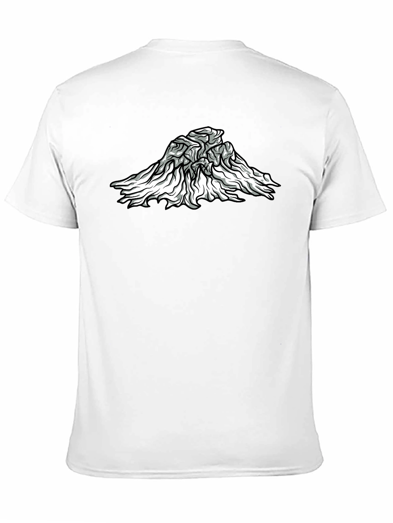 Abstract Mountain Graphic Tee - Black Cotton Blend