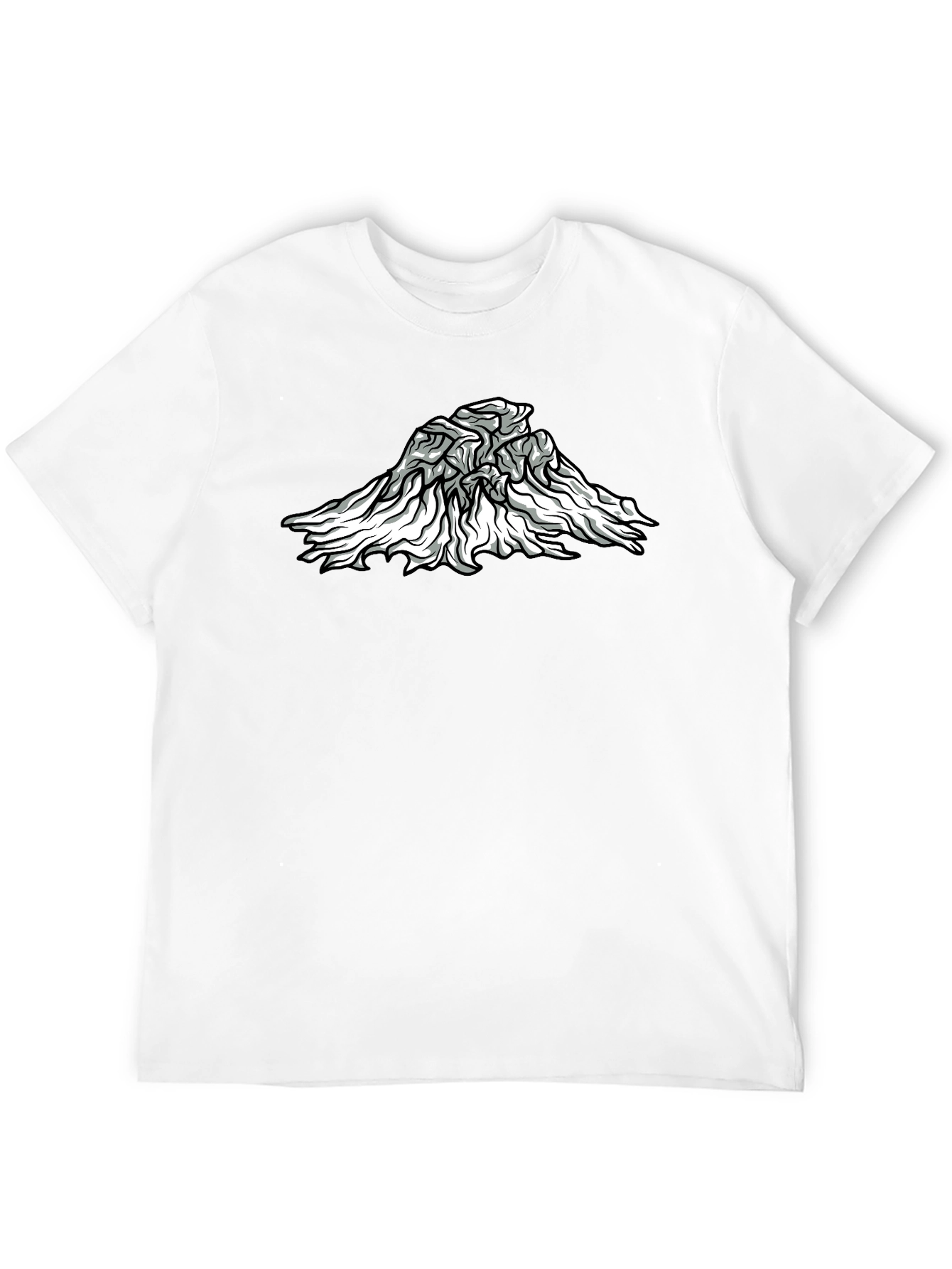 Abstract Mountain Graphic Tee - Black Cotton Blend