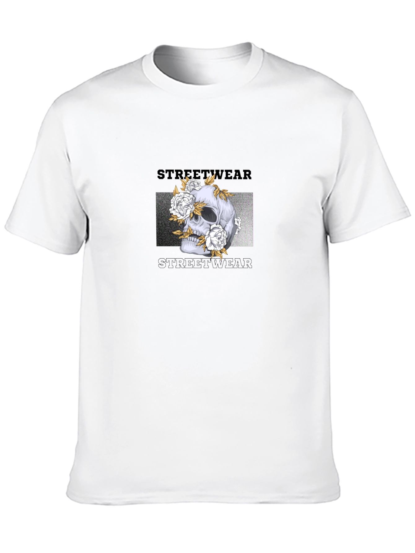 Skull & Flowers Graphic Tee - Streetwear Style