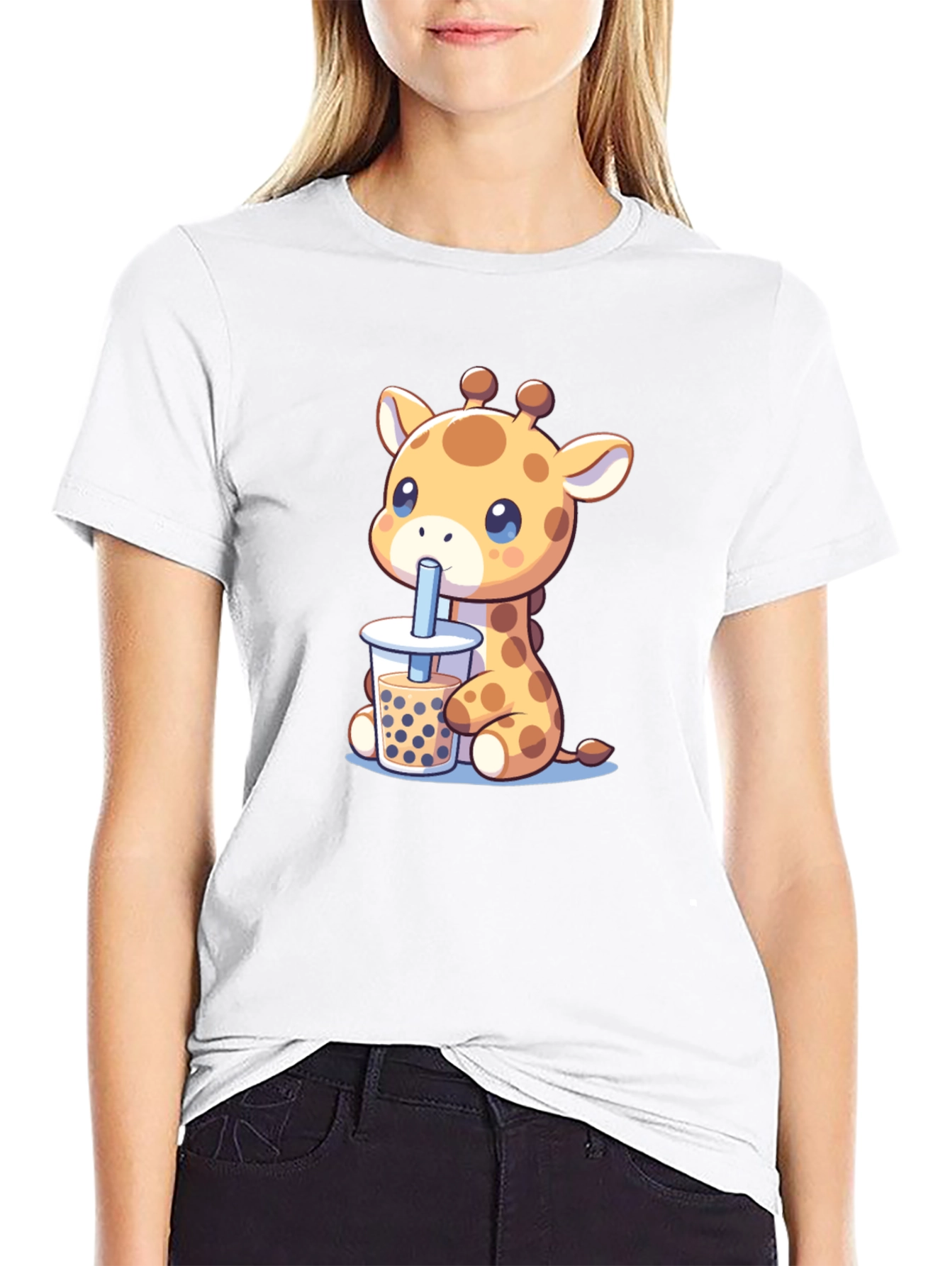 Giraffe Boba Tea Graphic Tee