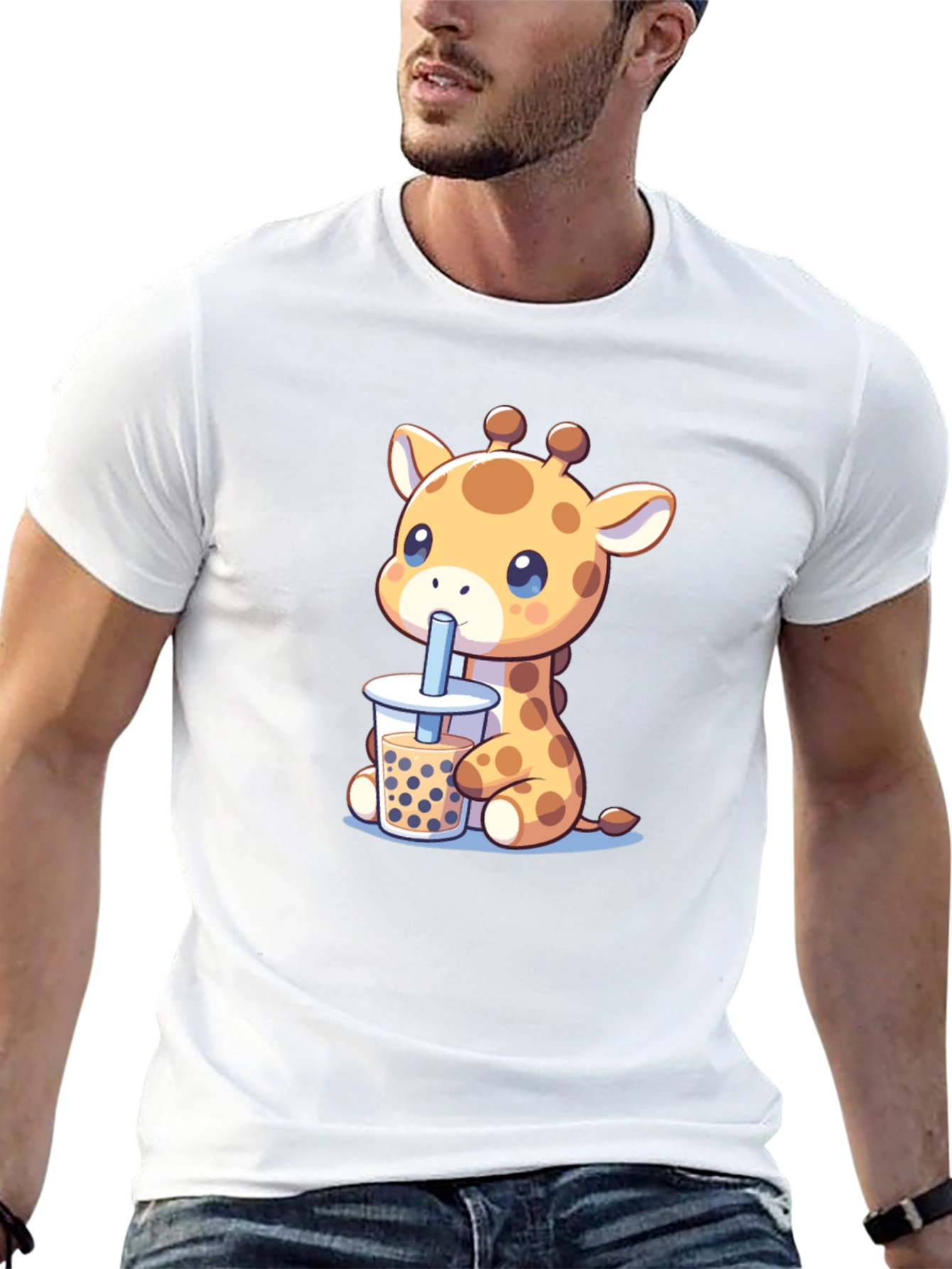 Giraffe Boba Tea Graphic Tee