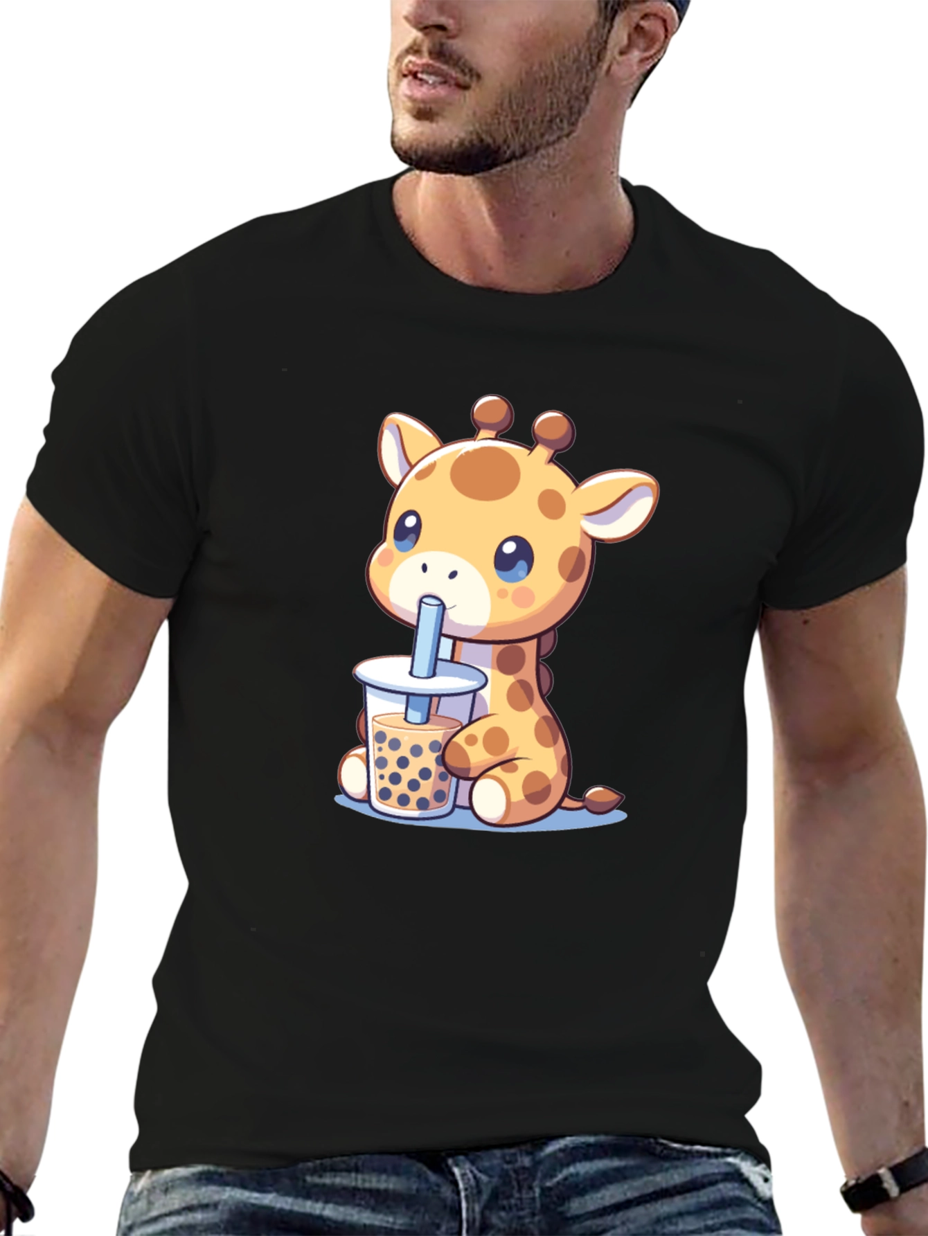 Giraffe Boba Tea Graphic Tee