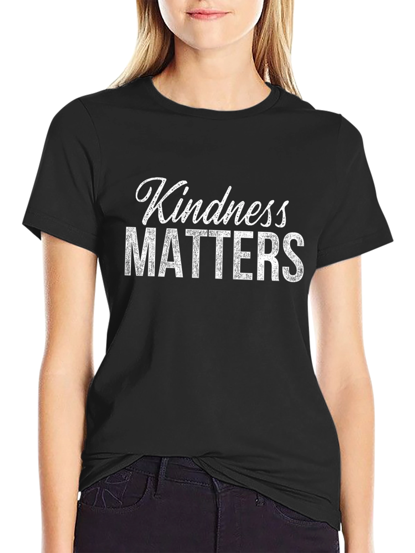 Kindness Matters Graphic Black T-Shirt
