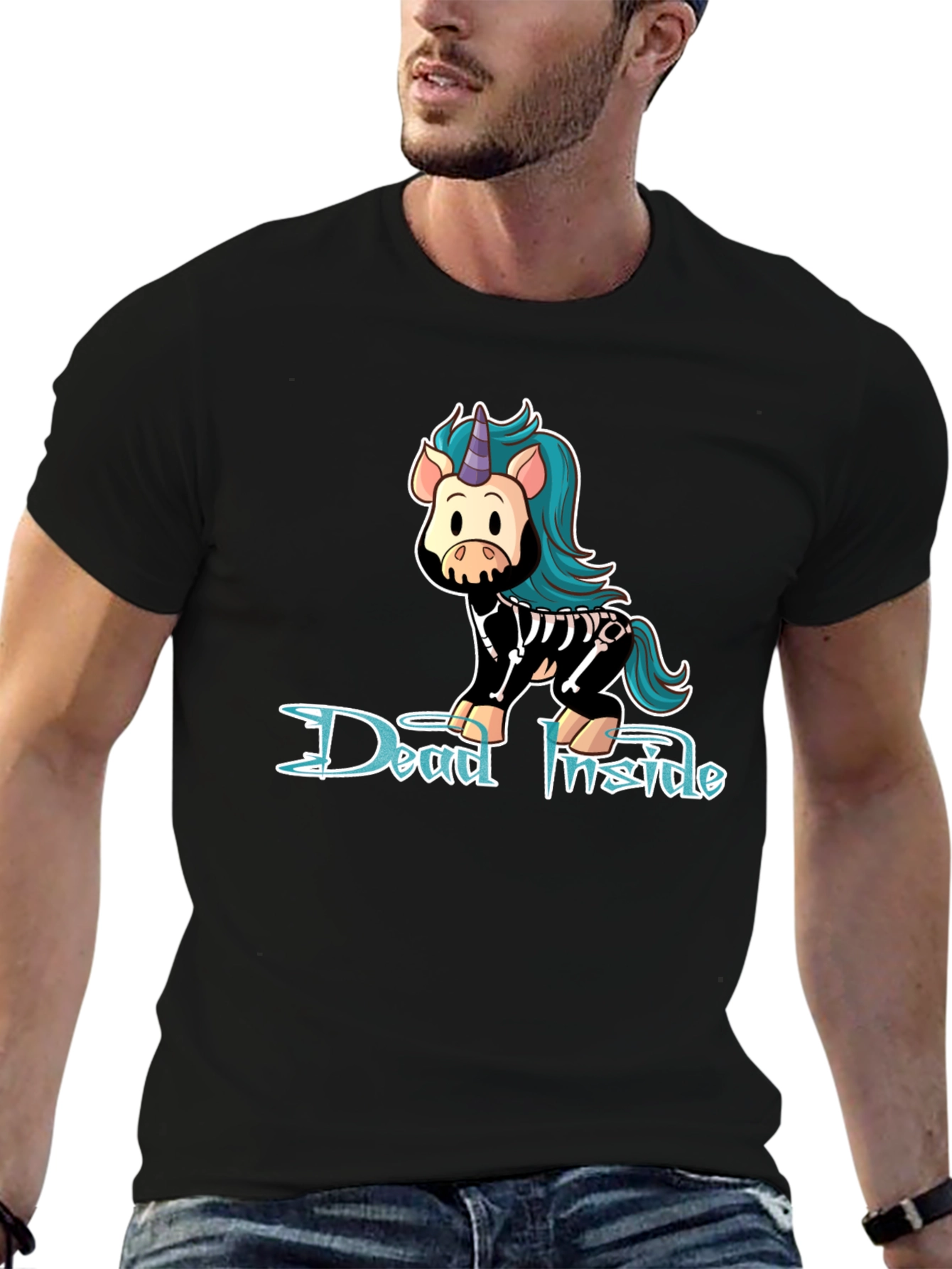 Dead Inside Unicorn Black T-Shirt