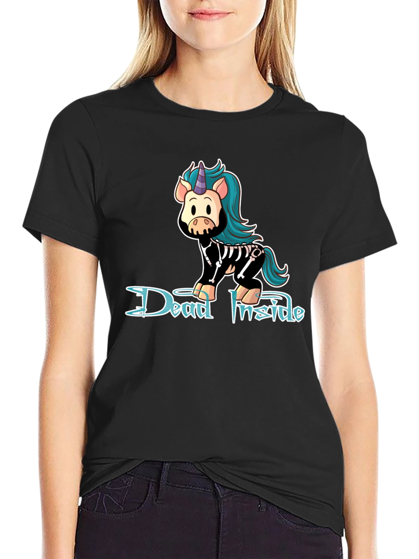 Dead Inside Unicorn Black T-Shirt