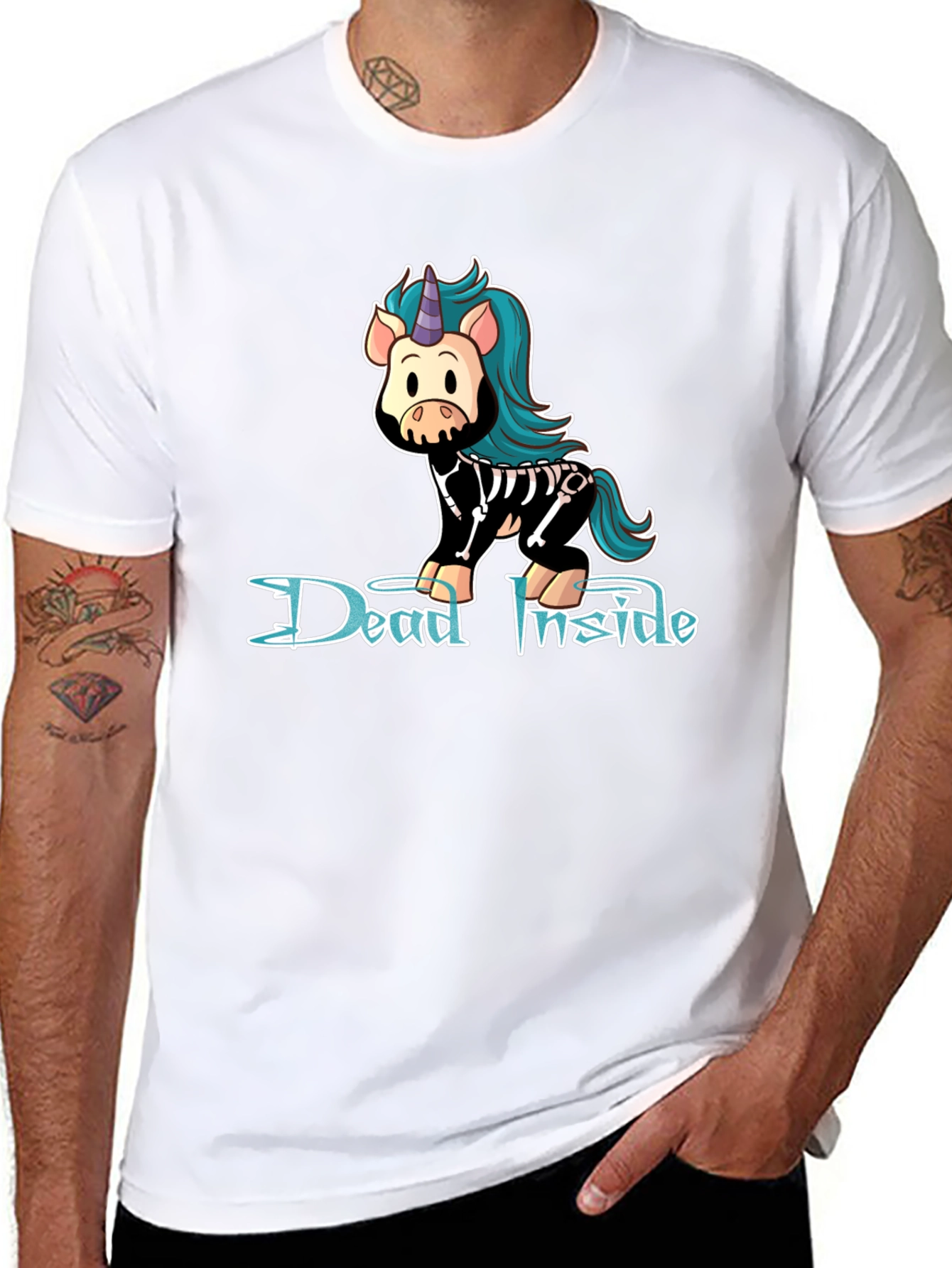 Dead Inside Unicorn Black T-Shirt