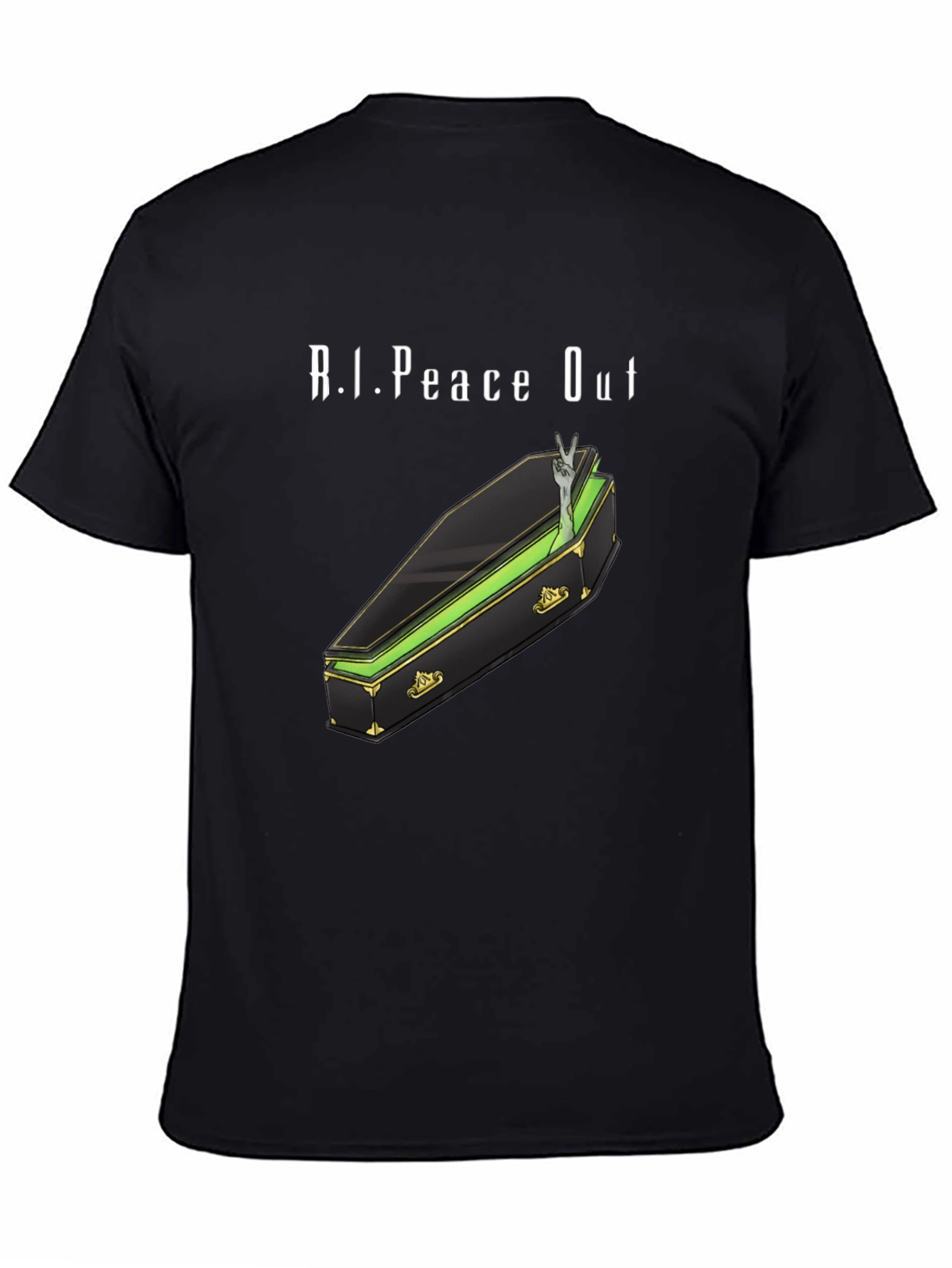 R.I.Peace Out Graphic Tee - Coffin & Peace Sign