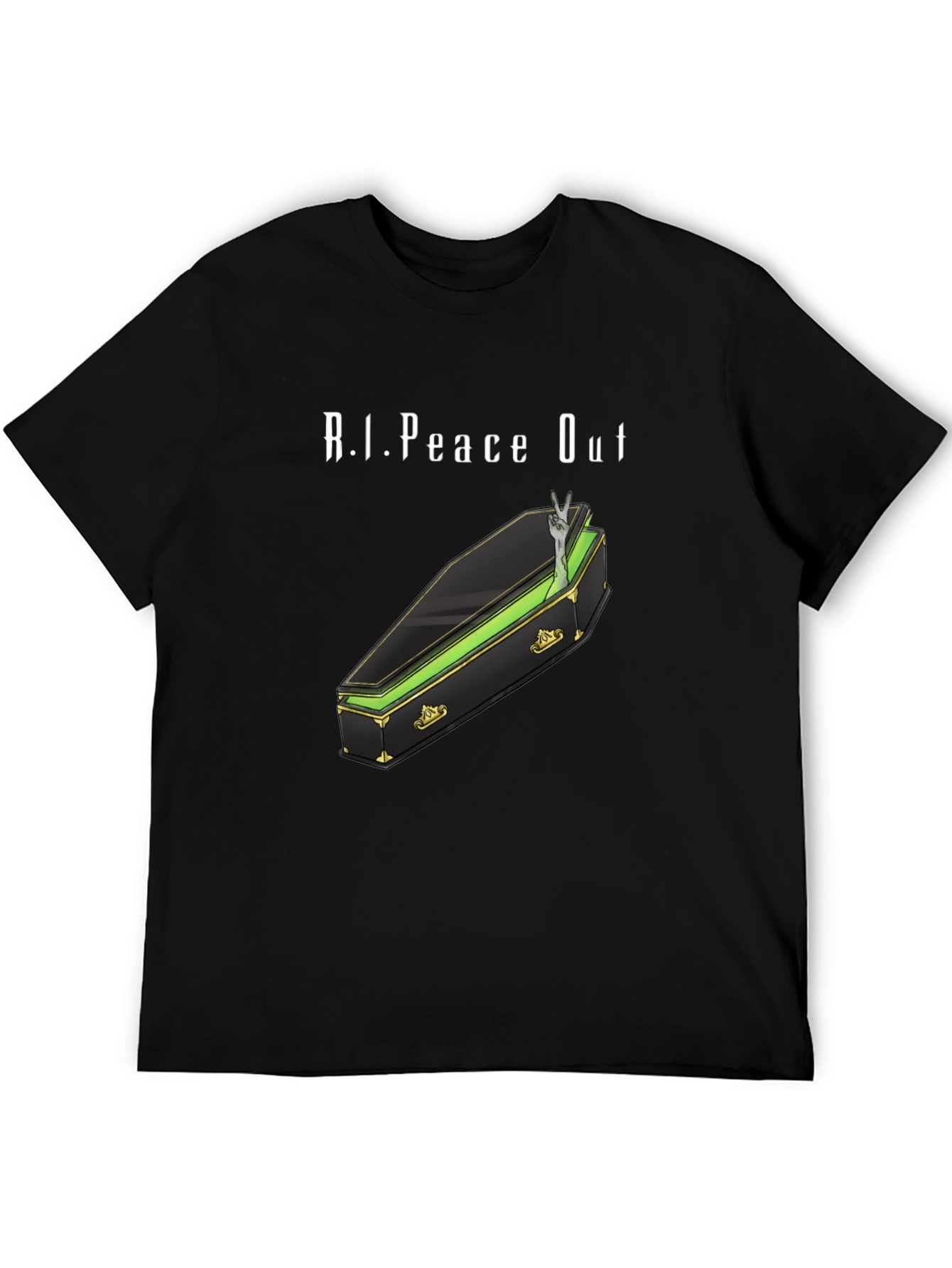 R.I.Peace Out Graphic Tee - Coffin & Peace Sign