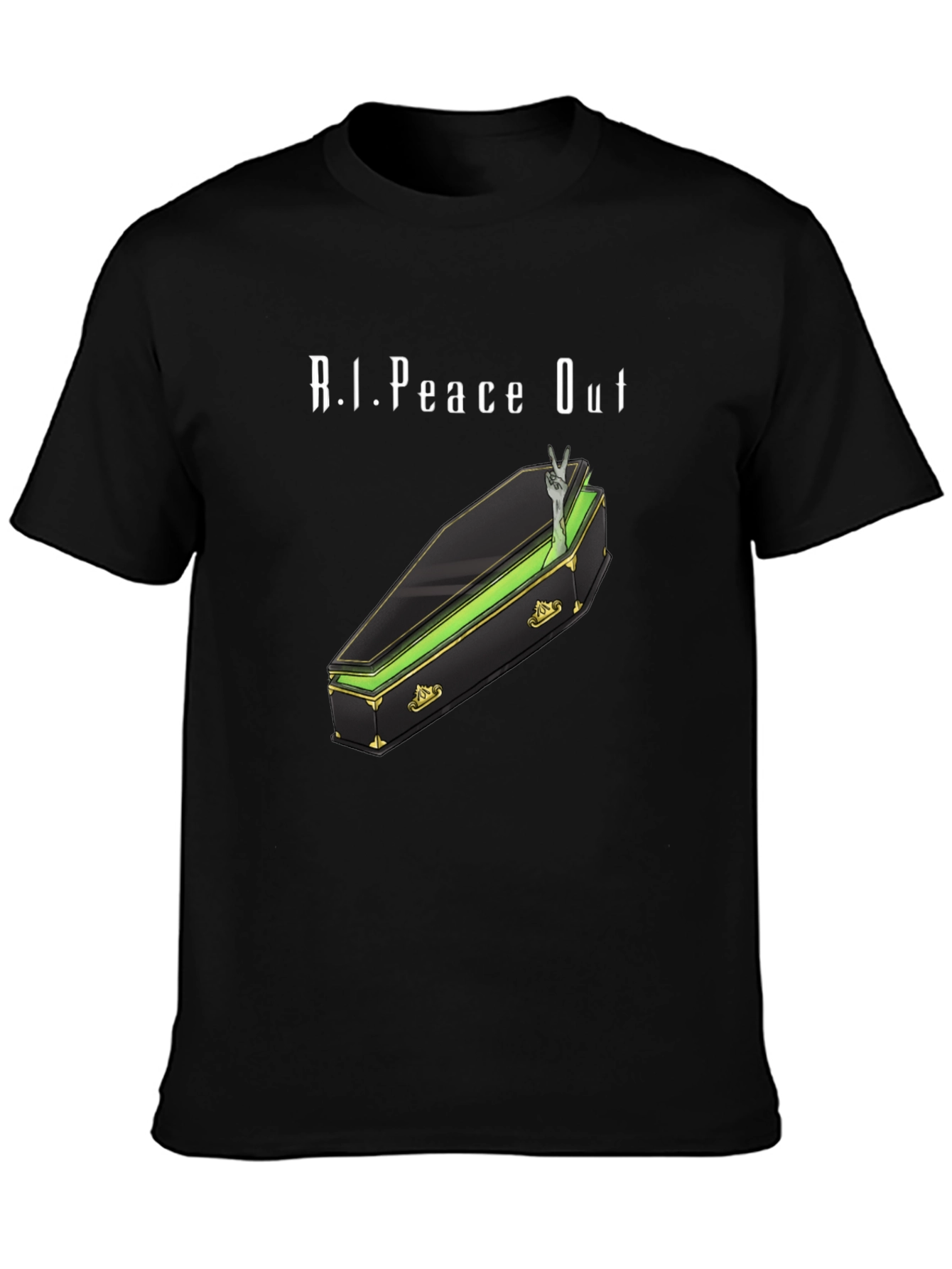 R.I.Peace Out Graphic Tee - Coffin & Peace Sign