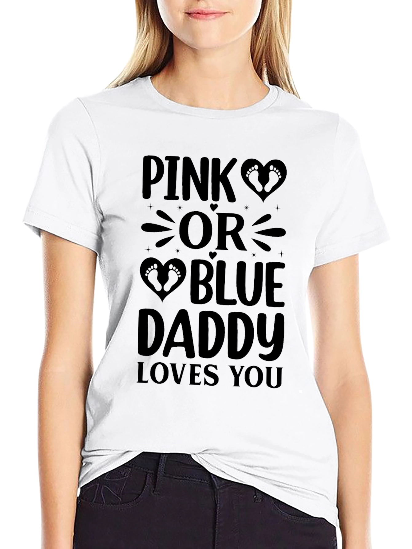 Pink or Blue Daddy Loves You Tee