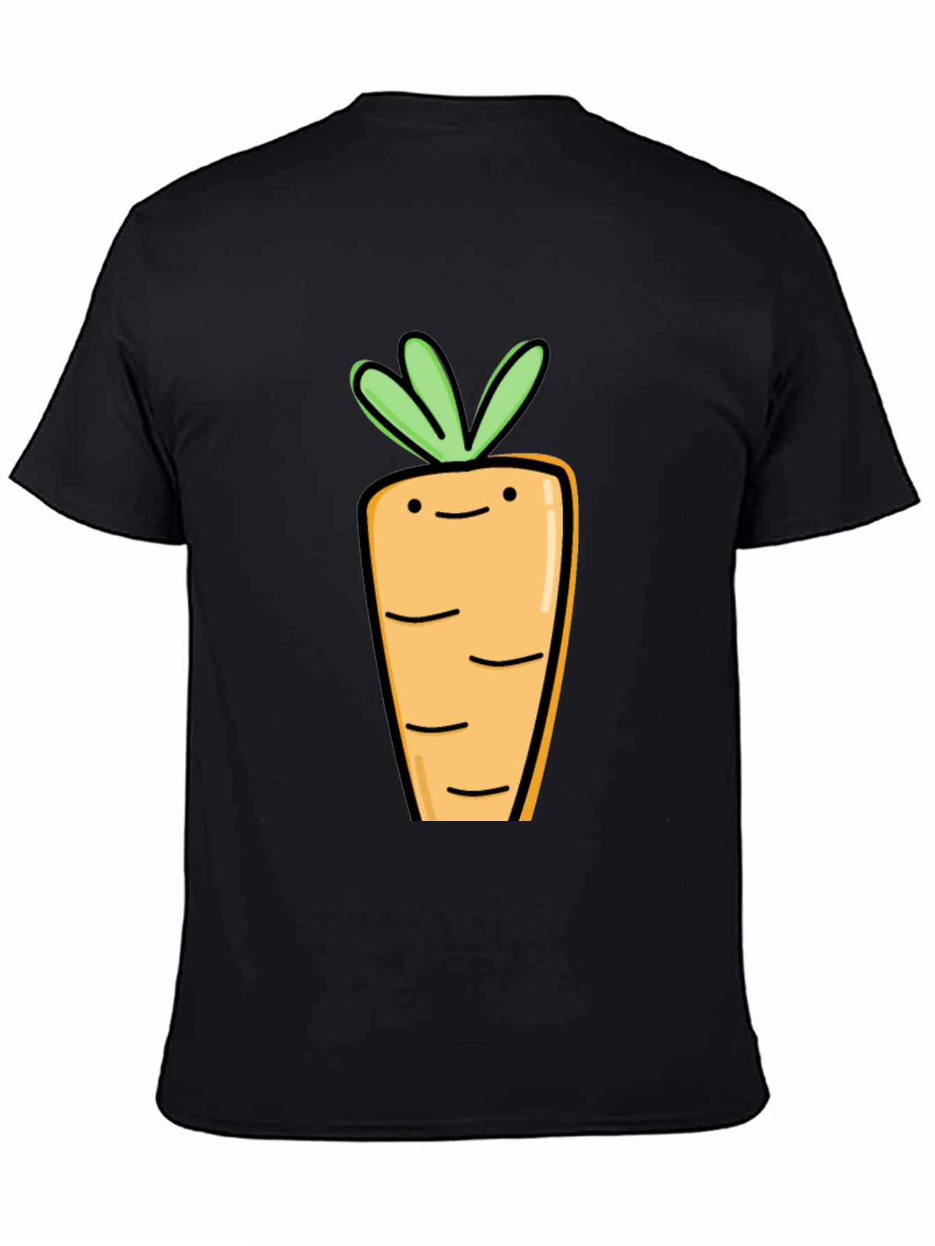 Cute Carrot Graphic Tee - Black Cotton T-Shirt