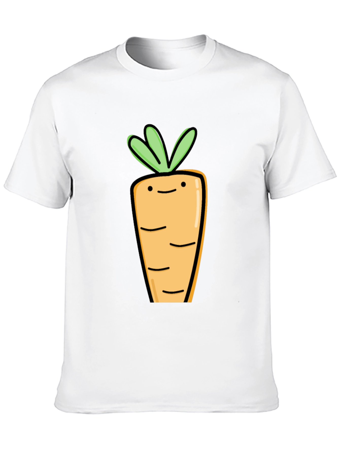 Cute Carrot Graphic Tee - Black Cotton T-Shirt