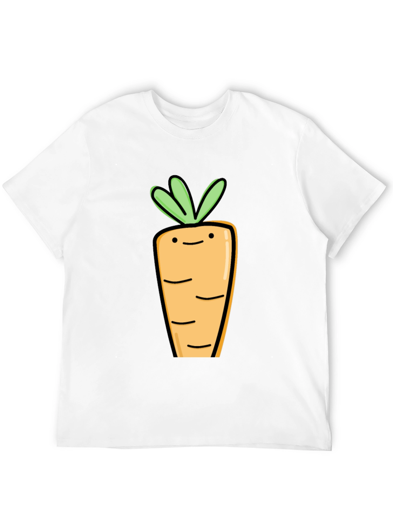 Cute Carrot Graphic Tee - Black Cotton T-Shirt