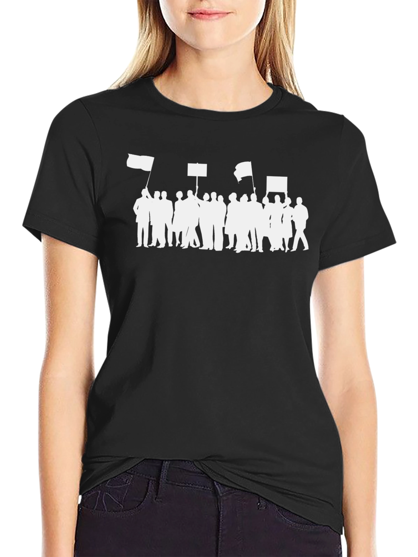 Protest Rally Graphic Tee - Black Cotton T-Shirt