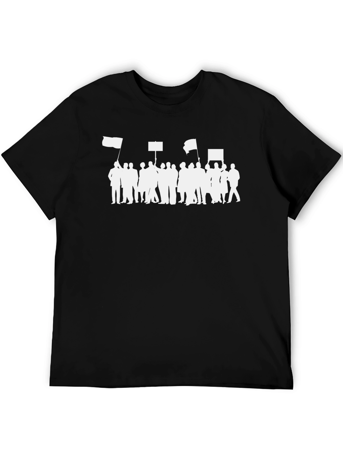 Protest Rally Graphic Tee - Black Cotton T-Shirt