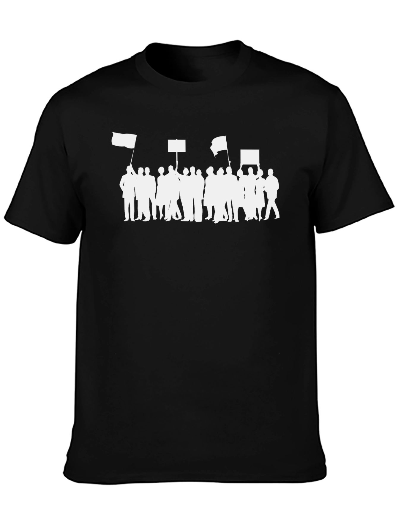 Protest Rally Graphic Tee - Black Cotton T-Shirt