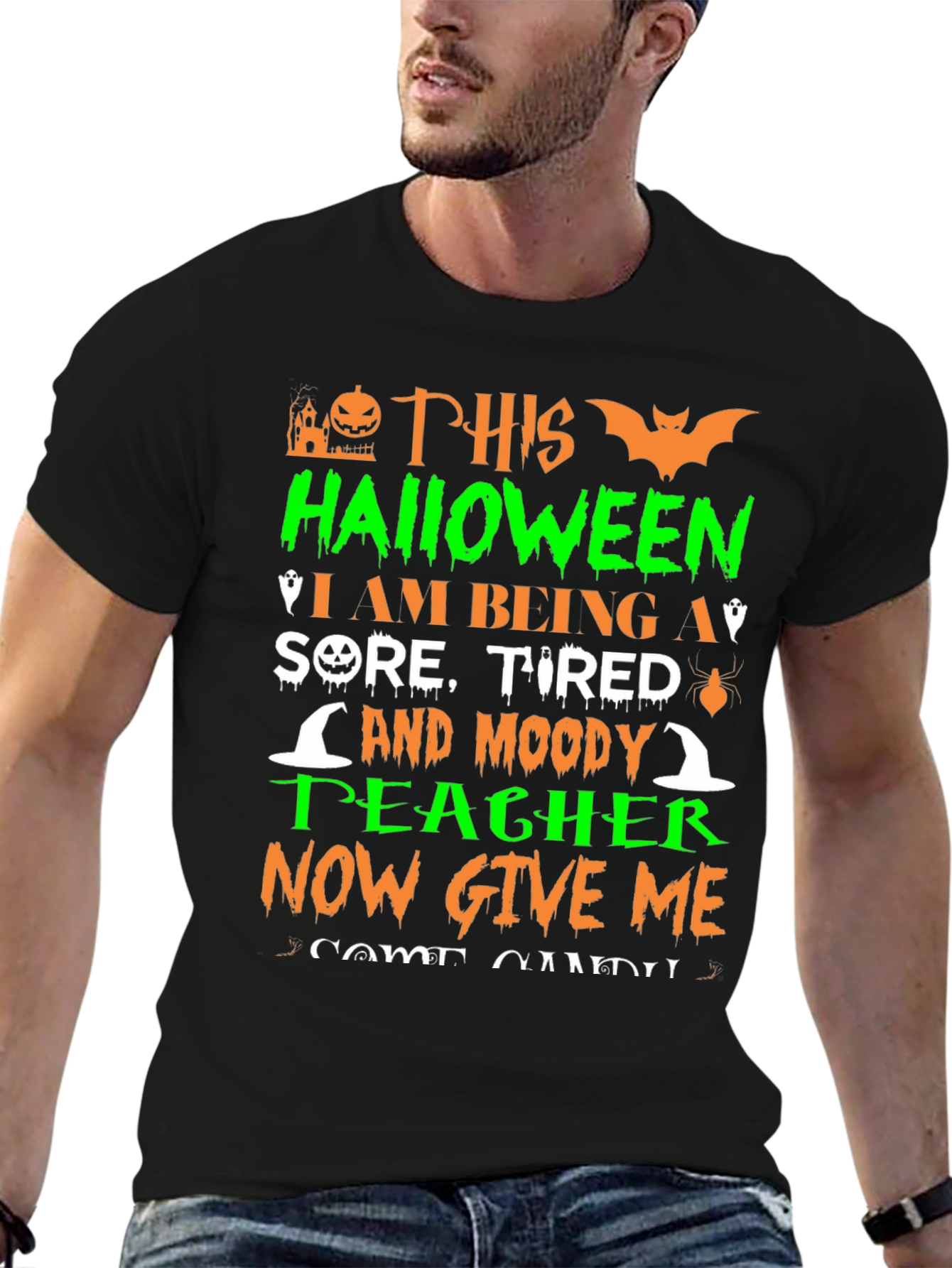 Halloween Teacher T-Shirt - Sore Tired & Moody