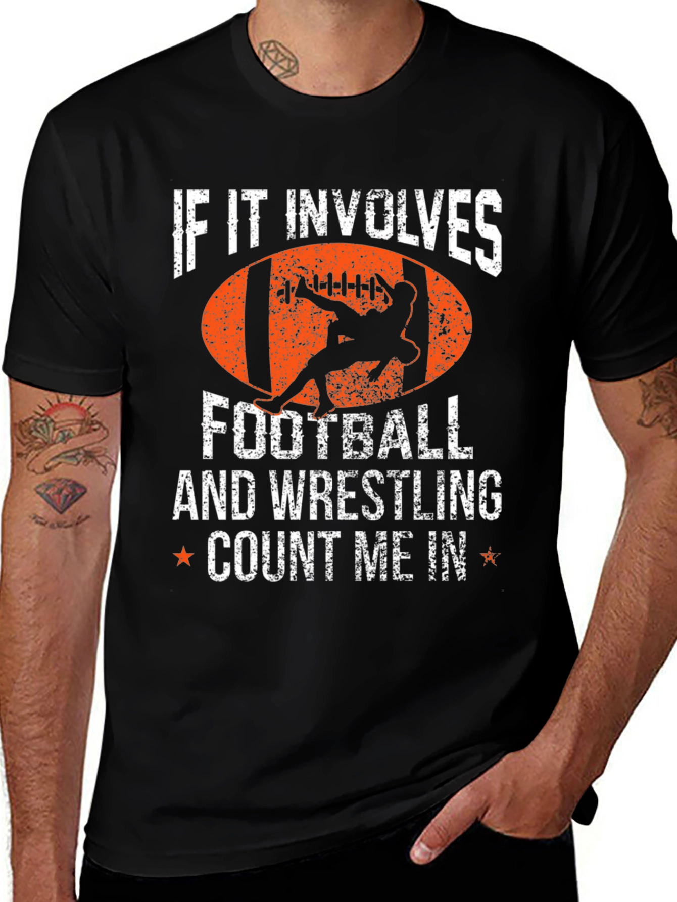 Football and Wrestling T-Shirt - Count Me In!
