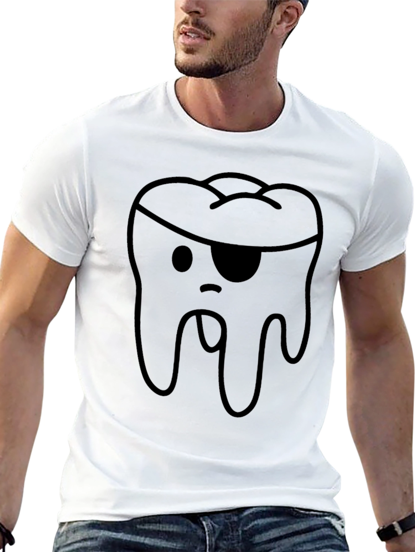 Pirate Tooth Graphic T-Shirt - Unique Design Soft Cotton