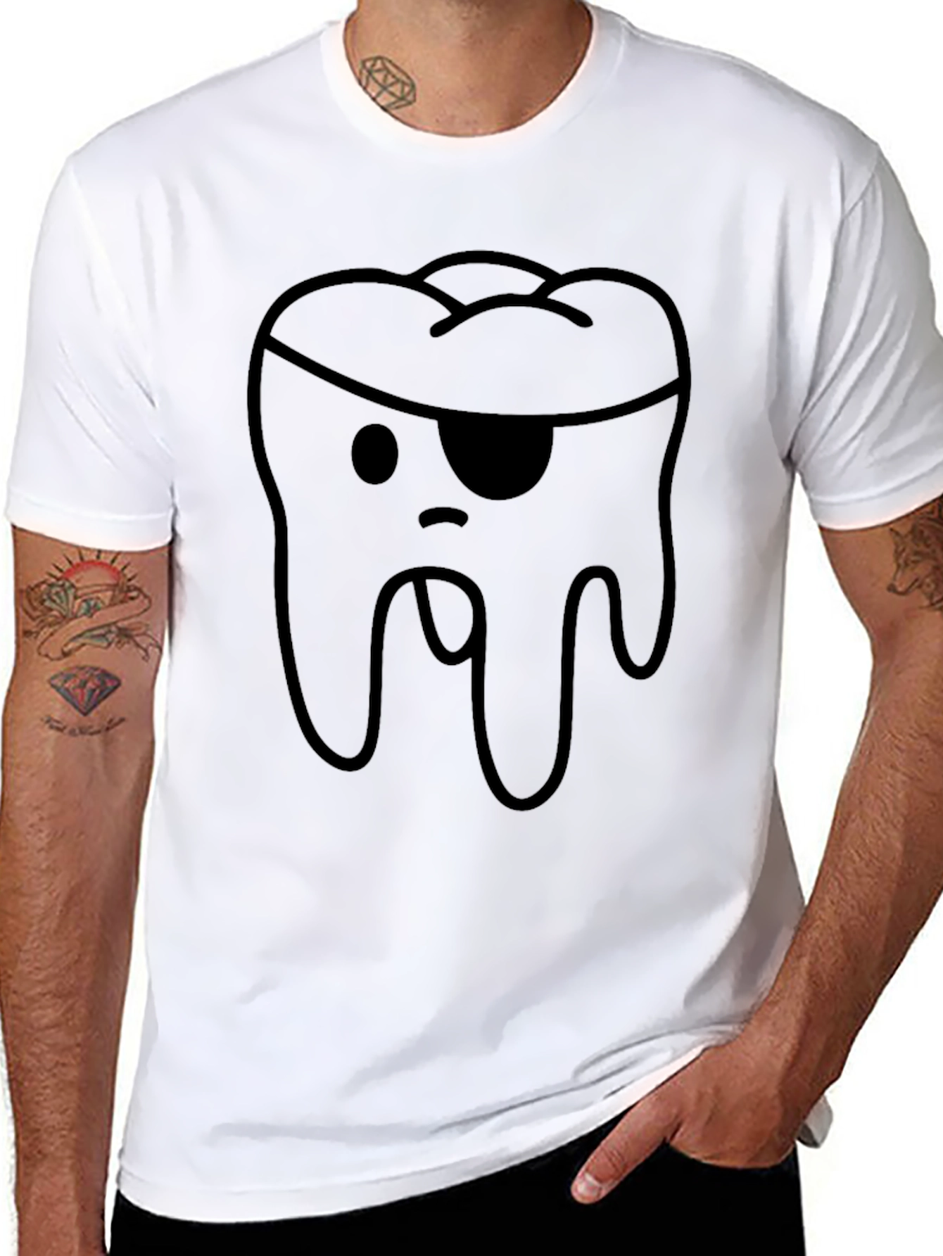 Pirate Tooth Graphic T-Shirt - Unique Design Soft Cotton