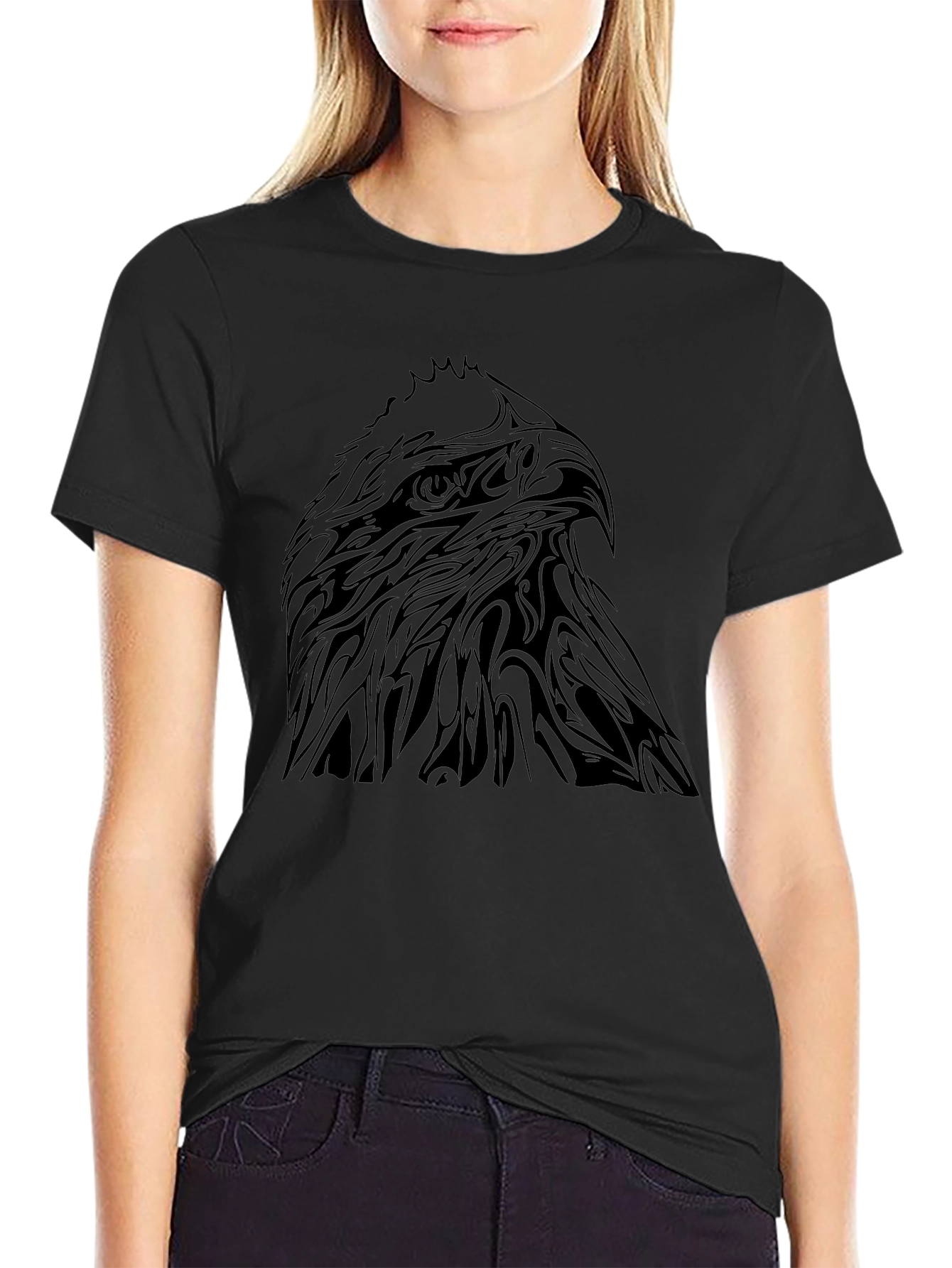 Eagle Head Graphic T-Shirt - Mens Black Tee