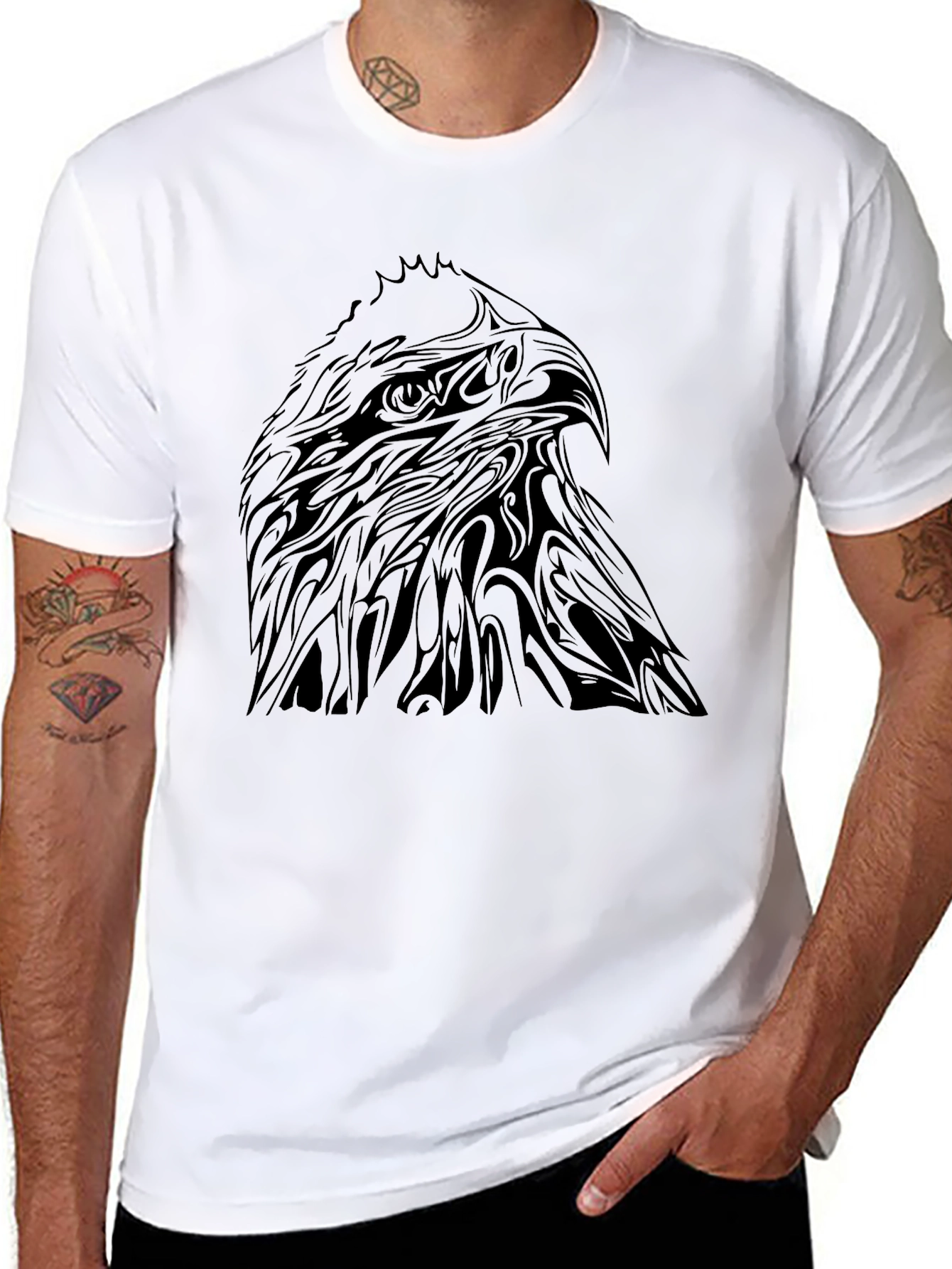Eagle Head Graphic T-Shirt - Mens Black Tee