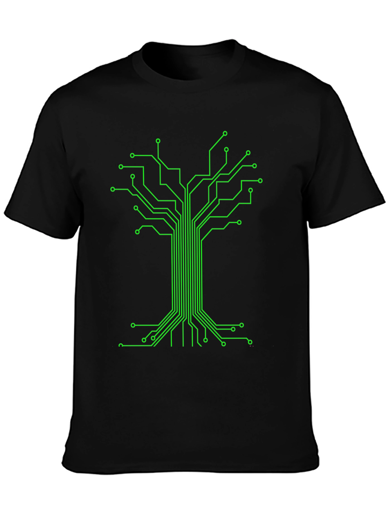 Circuit Board Tree Graphic Tee - Black