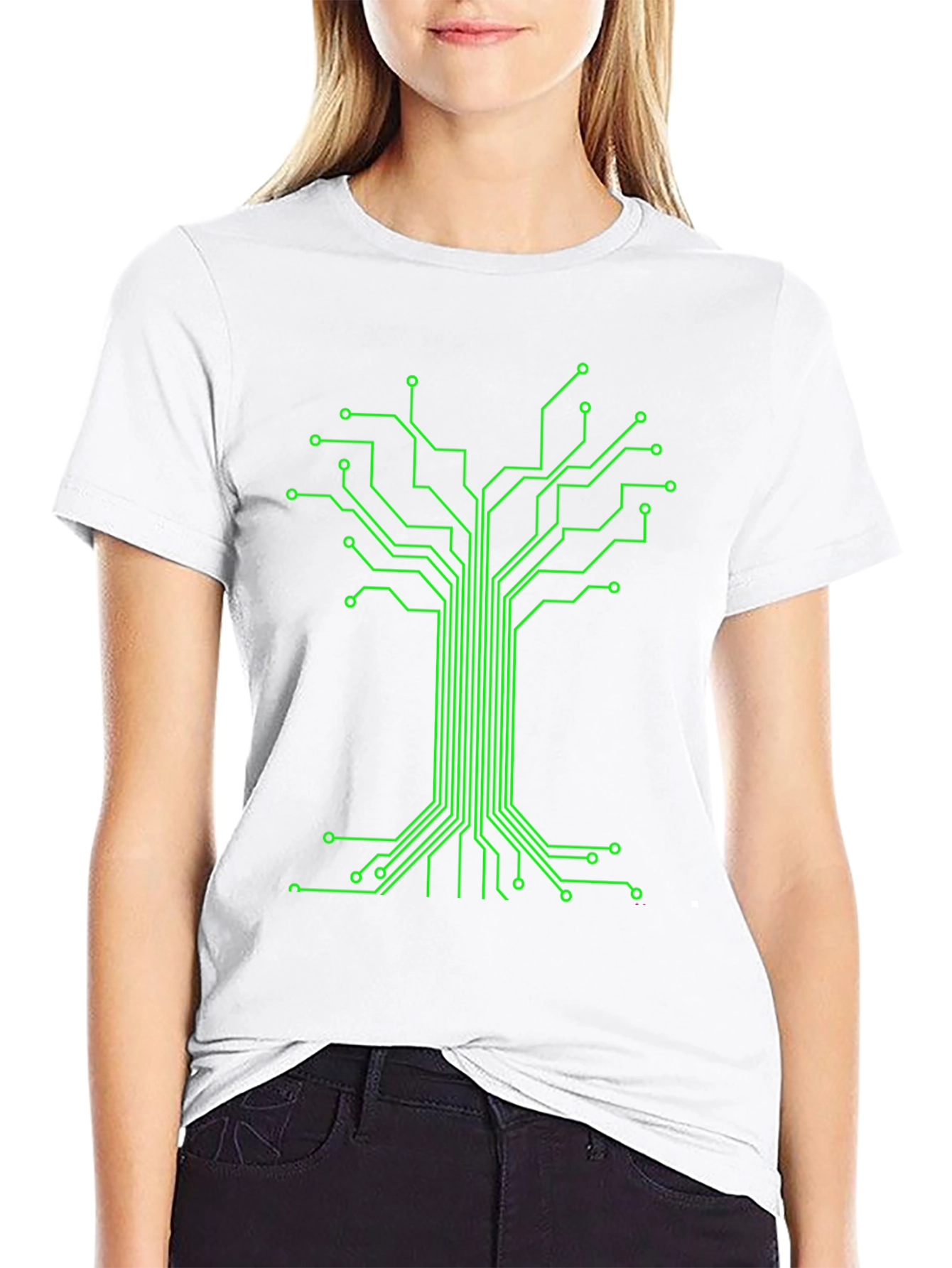 Circuit Board Tree Graphic Tee - Black