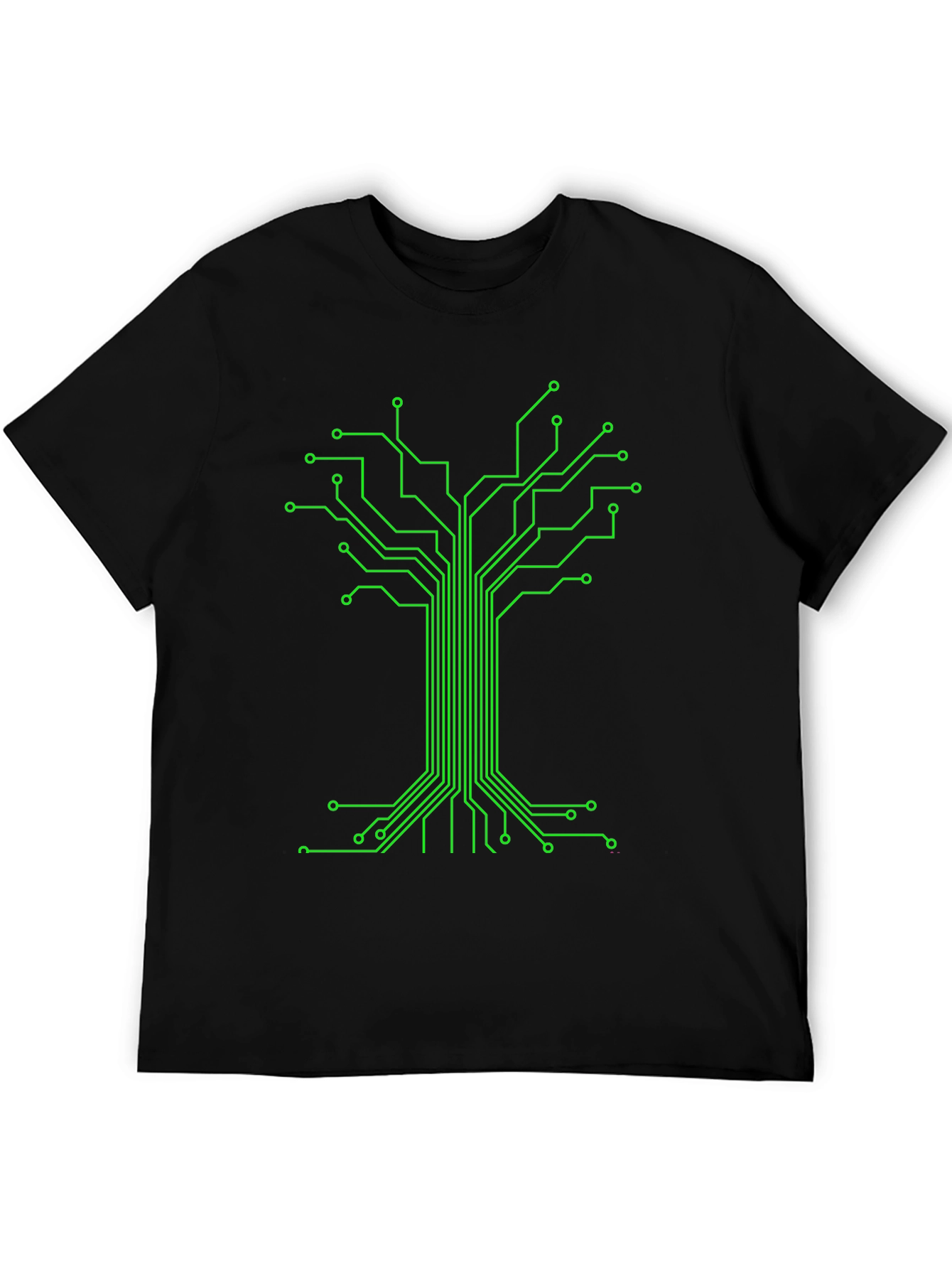 Circuit Board Tree Graphic Tee - Black