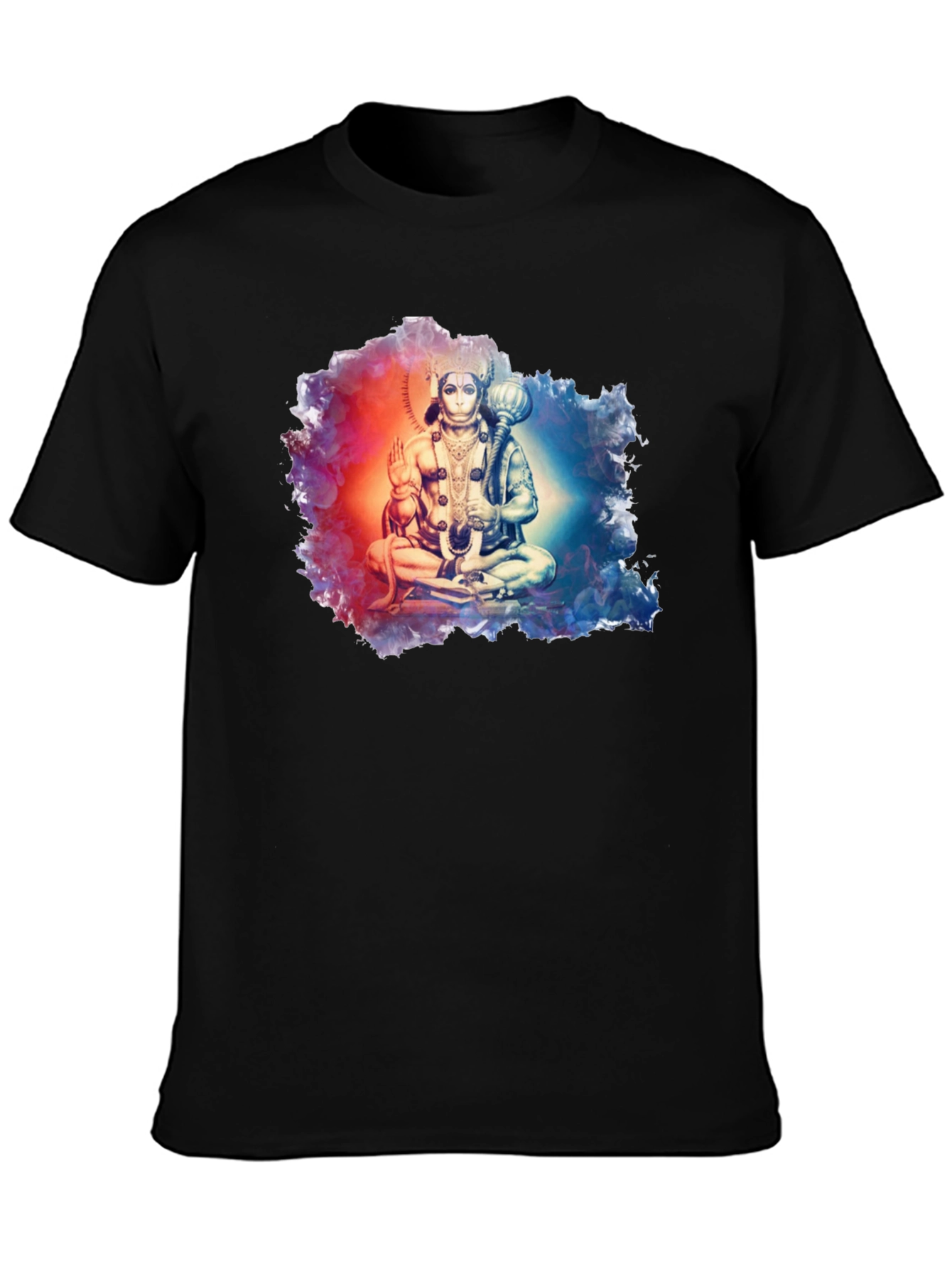 Hanuman Graphic Print Black T-Shirt
