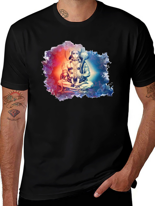 Hanuman Graphic Print Black T-Shirt