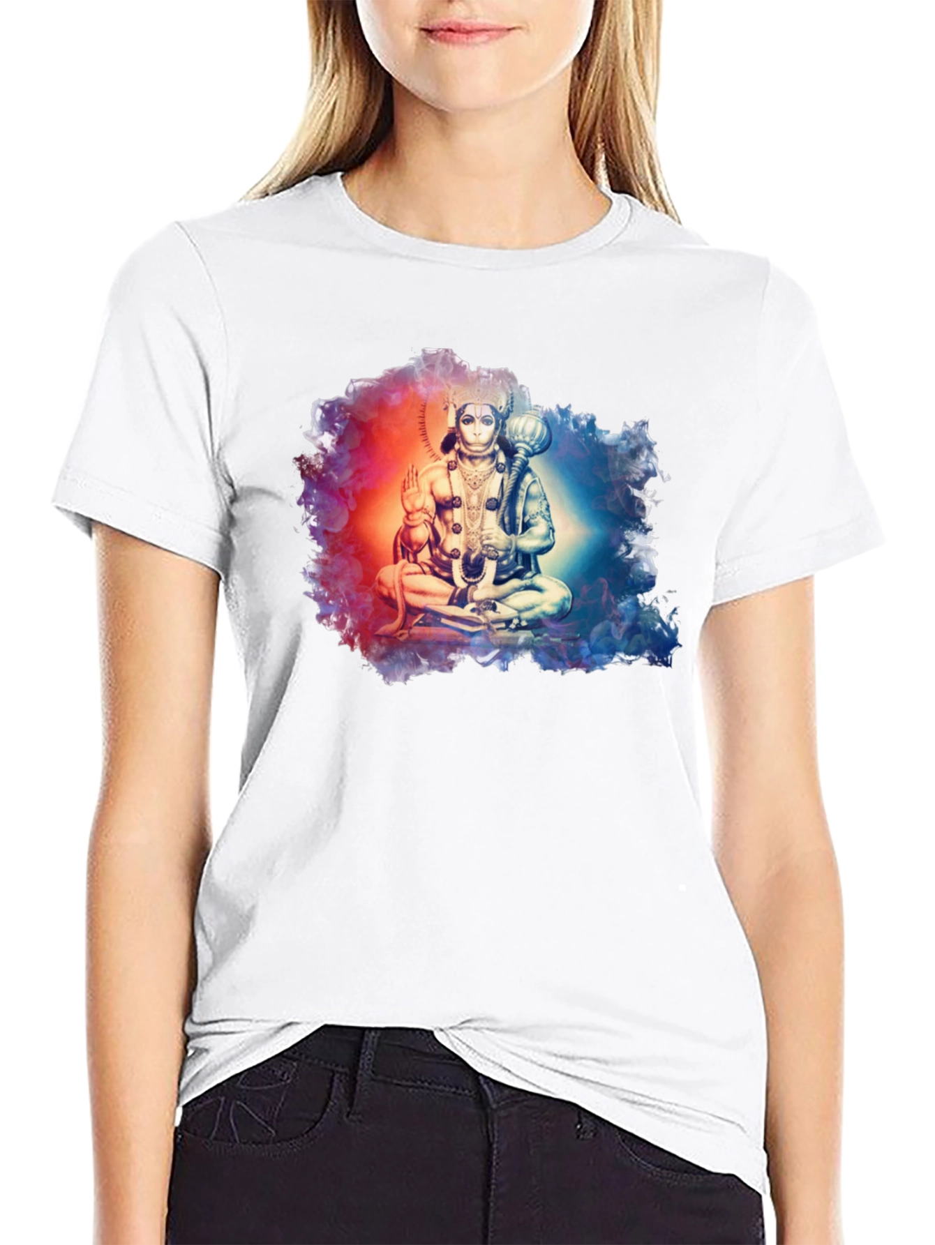 Hanuman Graphic Print Black T-Shirt