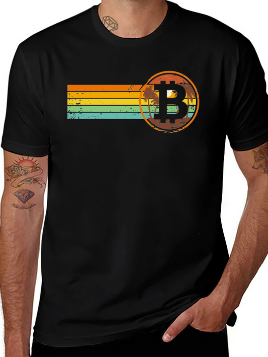 Bitcoin Sunset Retro T-Shirt